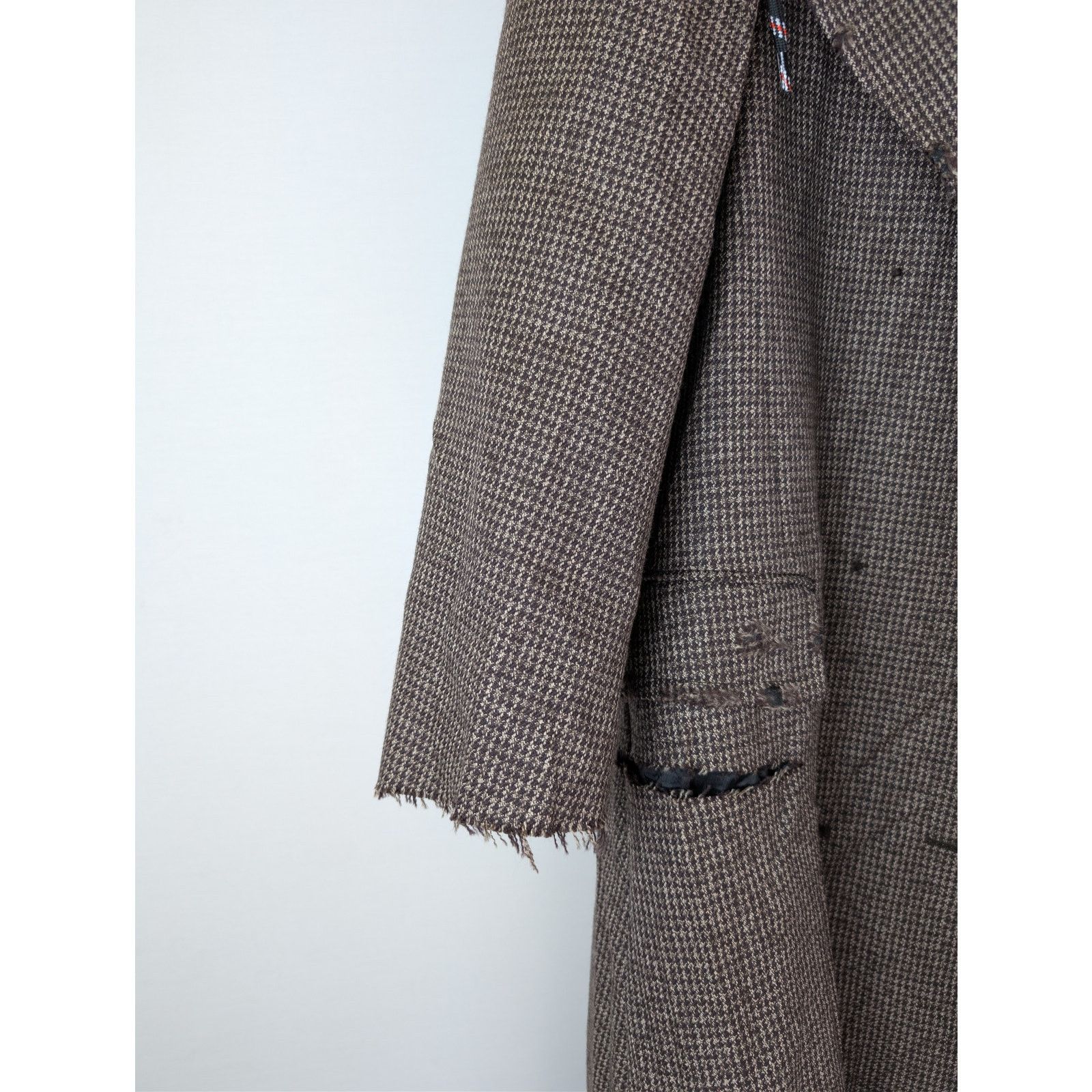 Balenciaga o1rshd1 CCRAB Heather Wool Houndstooth Coat in Coffee/Beige Size XS / US 0-2 / IT 36-38 - 4 Thumbnail