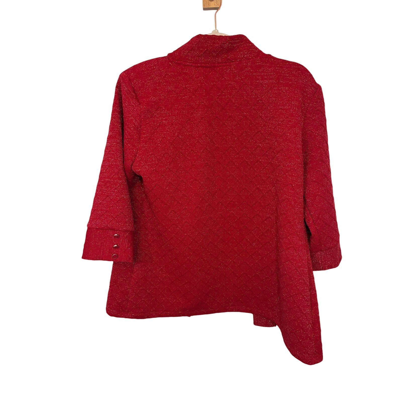 Other Allison Daley Crimson Red Shimmer 3/4 Sleeve Cardigan M Size M / US 6-8 / IT 42-44 - 6 Thumbnail