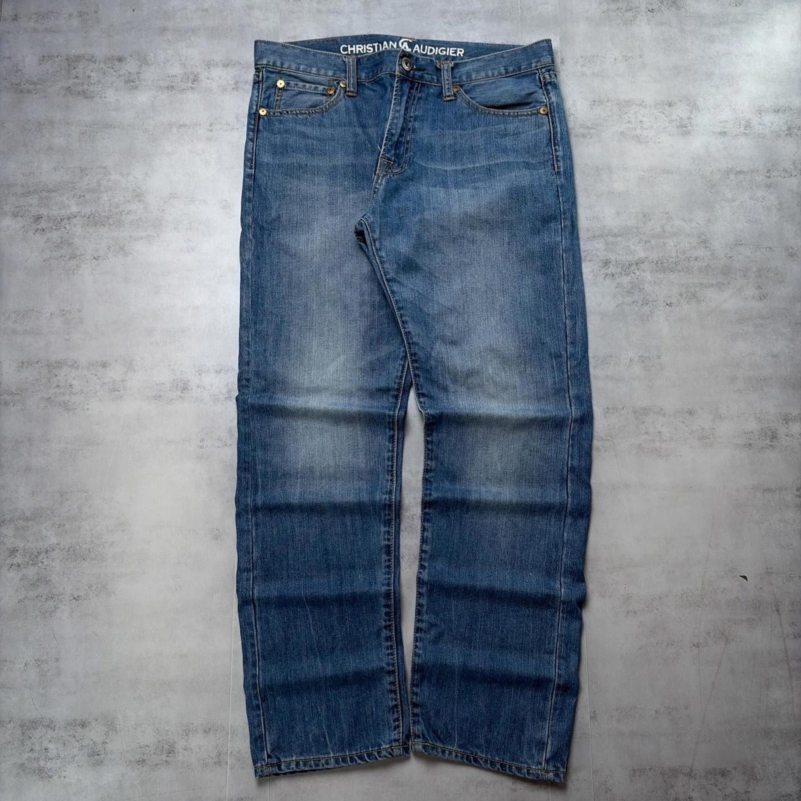 Ed Hardy Y2K Blue Christian Audigier Grunge Baggy Skater Denim Jeans Size US 34 / EU 50 - 2 Thumbnail