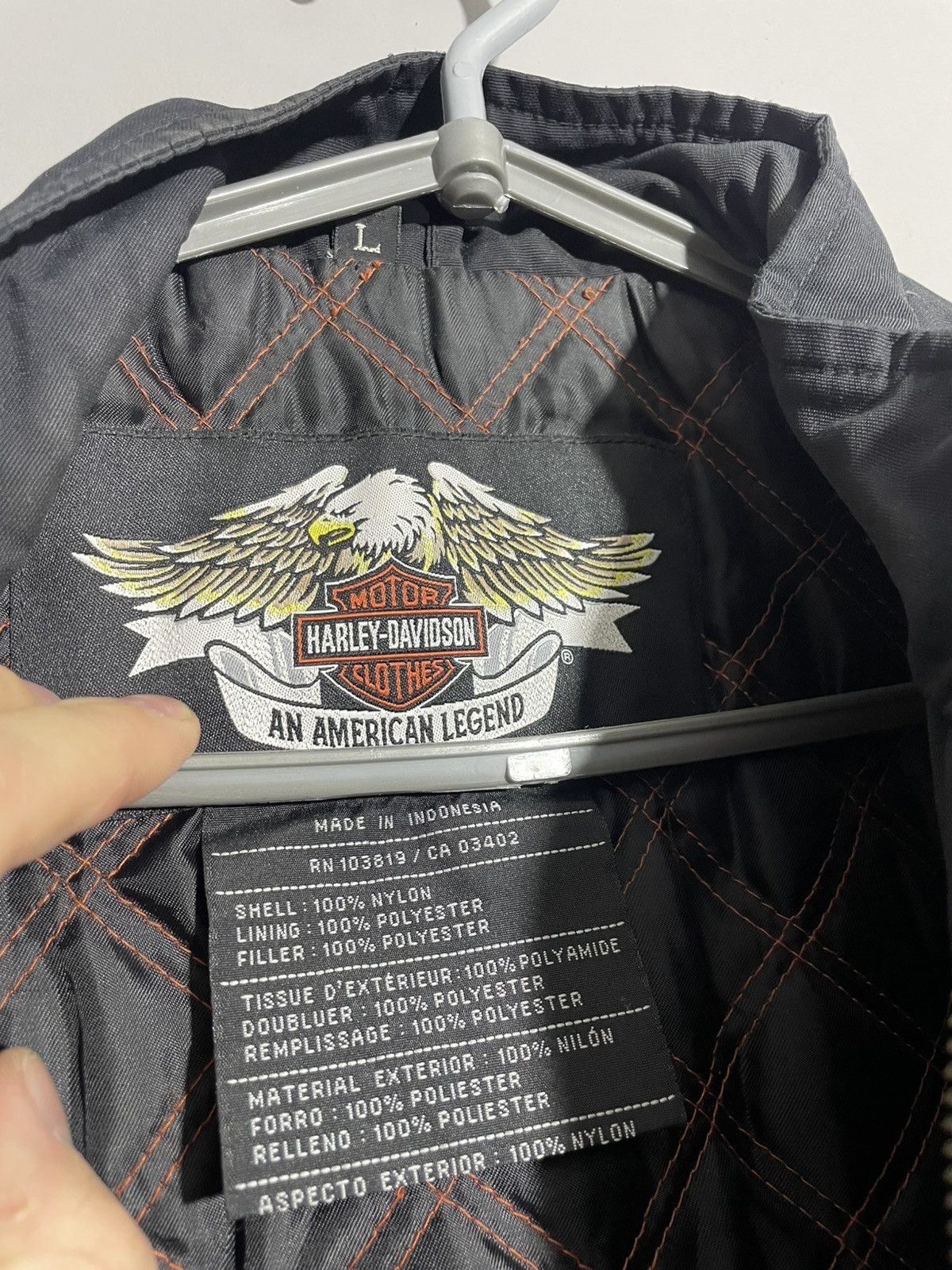 Harley Davidson × Vintage Harley-Davidson Women's Nylon Insulated Biker Jacket Size L Size L / US 10 / IT 46 - 9 Thumbnail