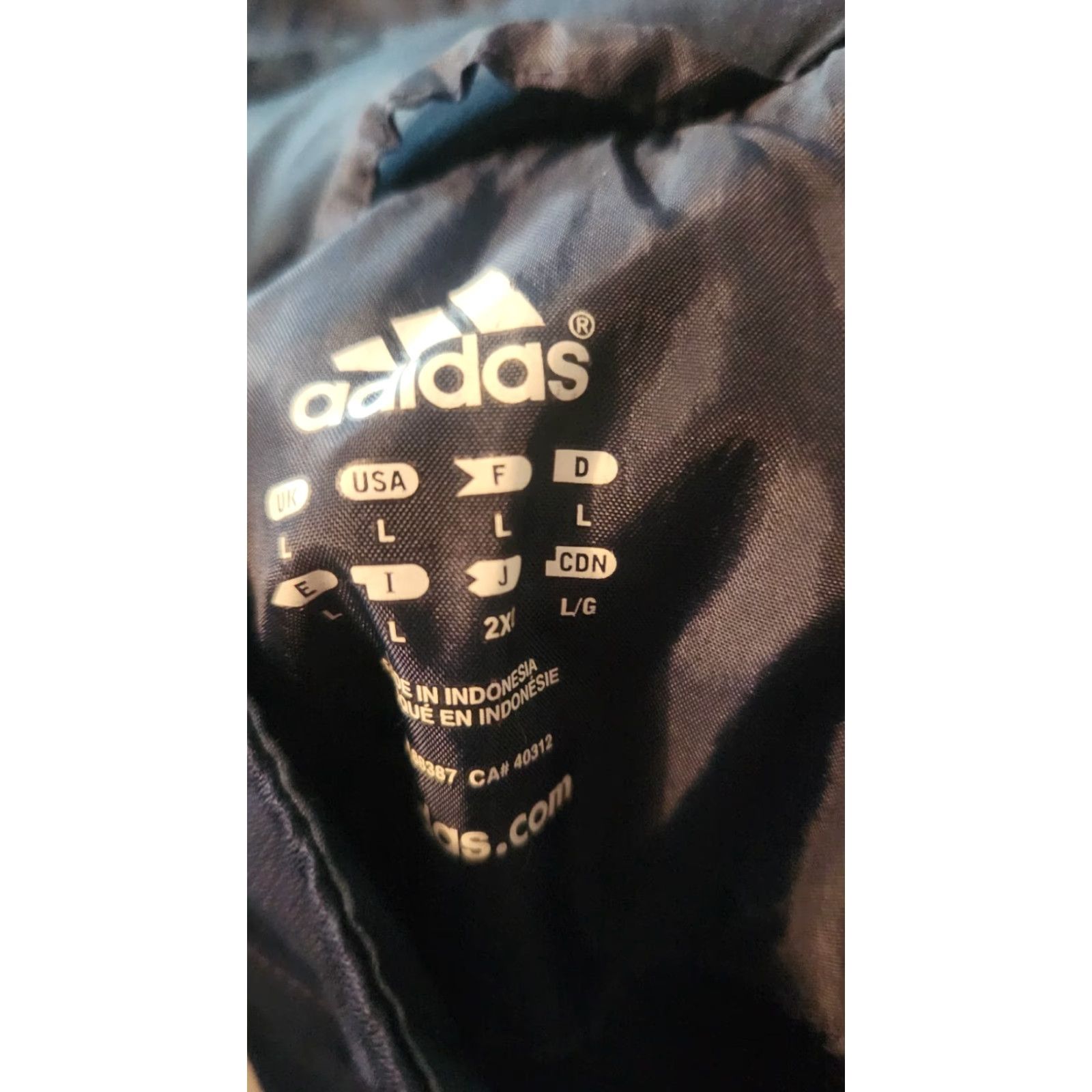 Adidas VINTAGE Adidas Tracksuit "The Brand With The 3 Stripes" Jacket L Pants M Navy Blue VTG Size 42R - 3 Thumbnail