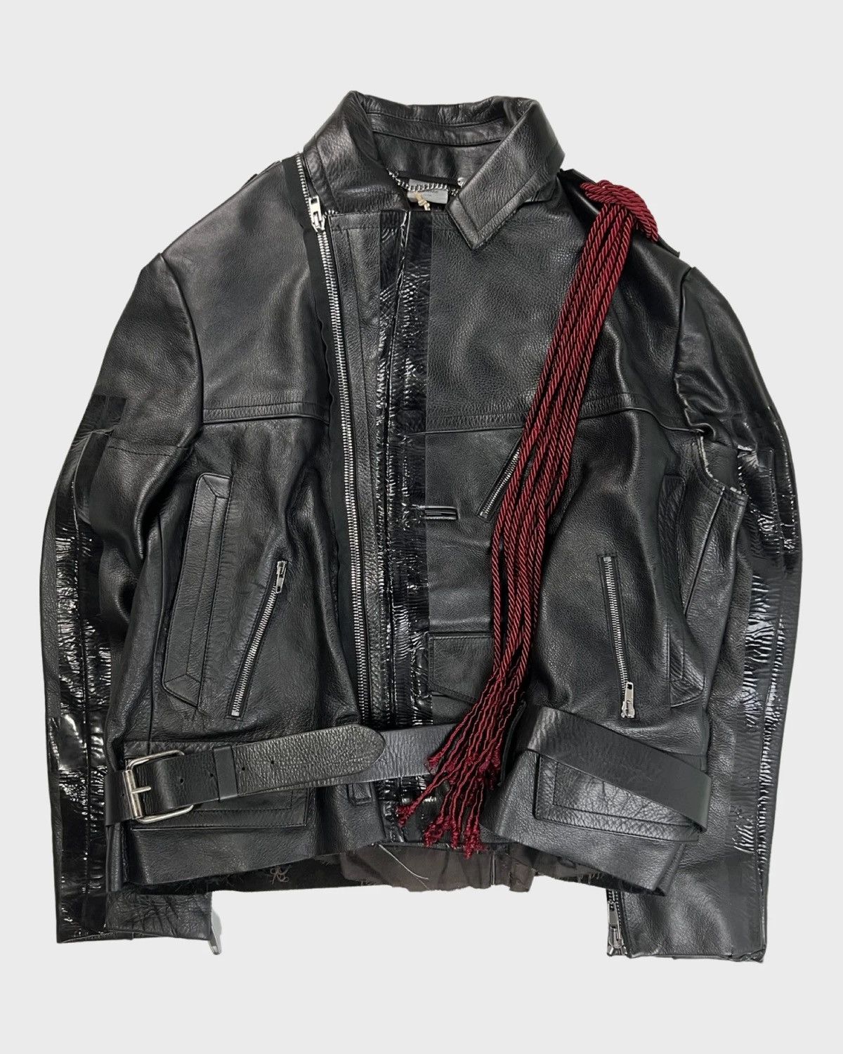 VETEMENTS AW17 REWORKED UPCYCLED MOTO LEATHER JACKET SZ:M