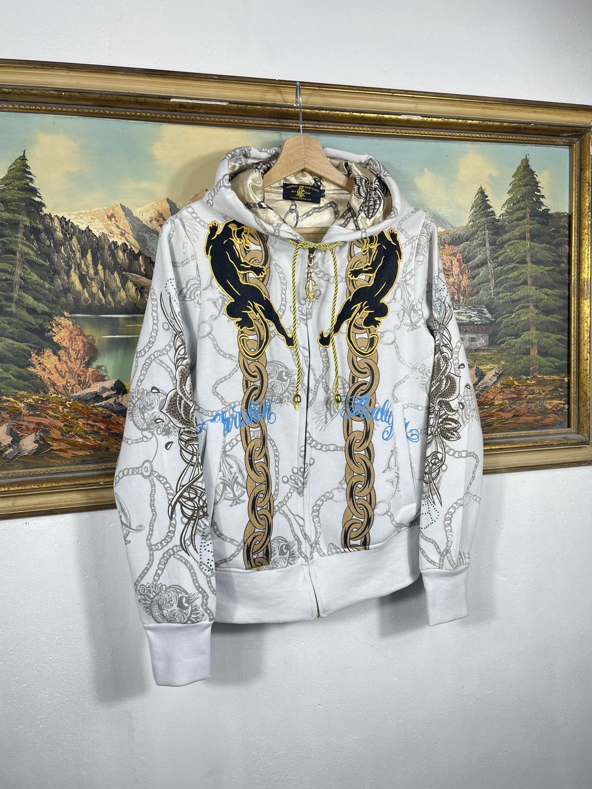Christian Audigier × Ed Hardy × Vintage Christian Audigier Retro 00s Hoodie With Crystals Affliction Size US XS / EU 42 / 0 - 4 Thumbnail