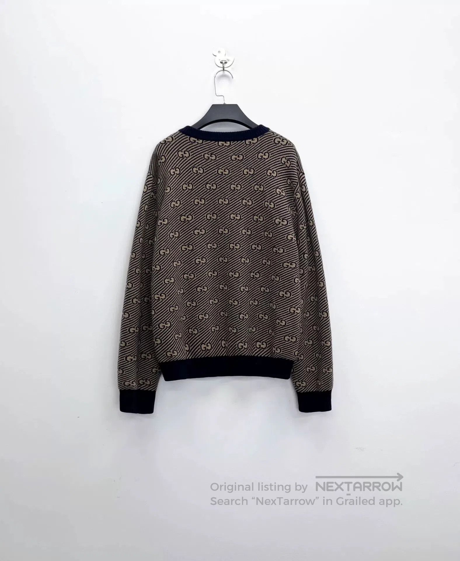 Gucci Gucci Camel Striped Double G Monogram Knit Sweater. Size US M / EU 48-50 / 2 - 2 Thumbnail