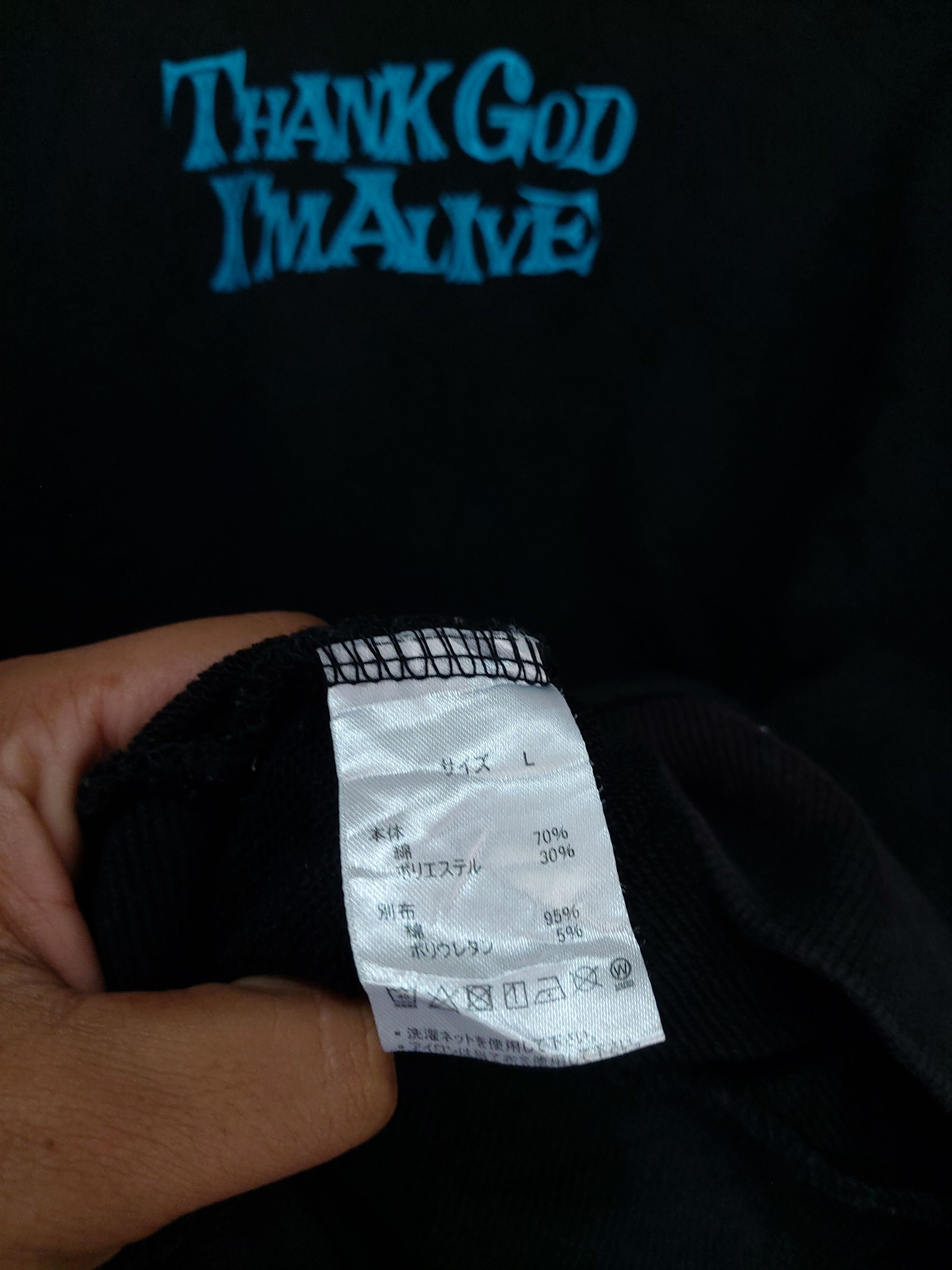 Vintage RIU DOMURA X 9090 SKATEBOARD THANK GOD I'M ALIVE SWEATSHIRT Size US L / EU 52-54 / 3 - 6 Thumbnail