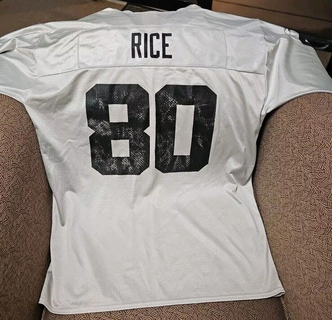 Reebok Vintage Jerry Rice Men Large Silver Raiders Reebok Y2K * Size ONE SIZE - 4 Thumbnail