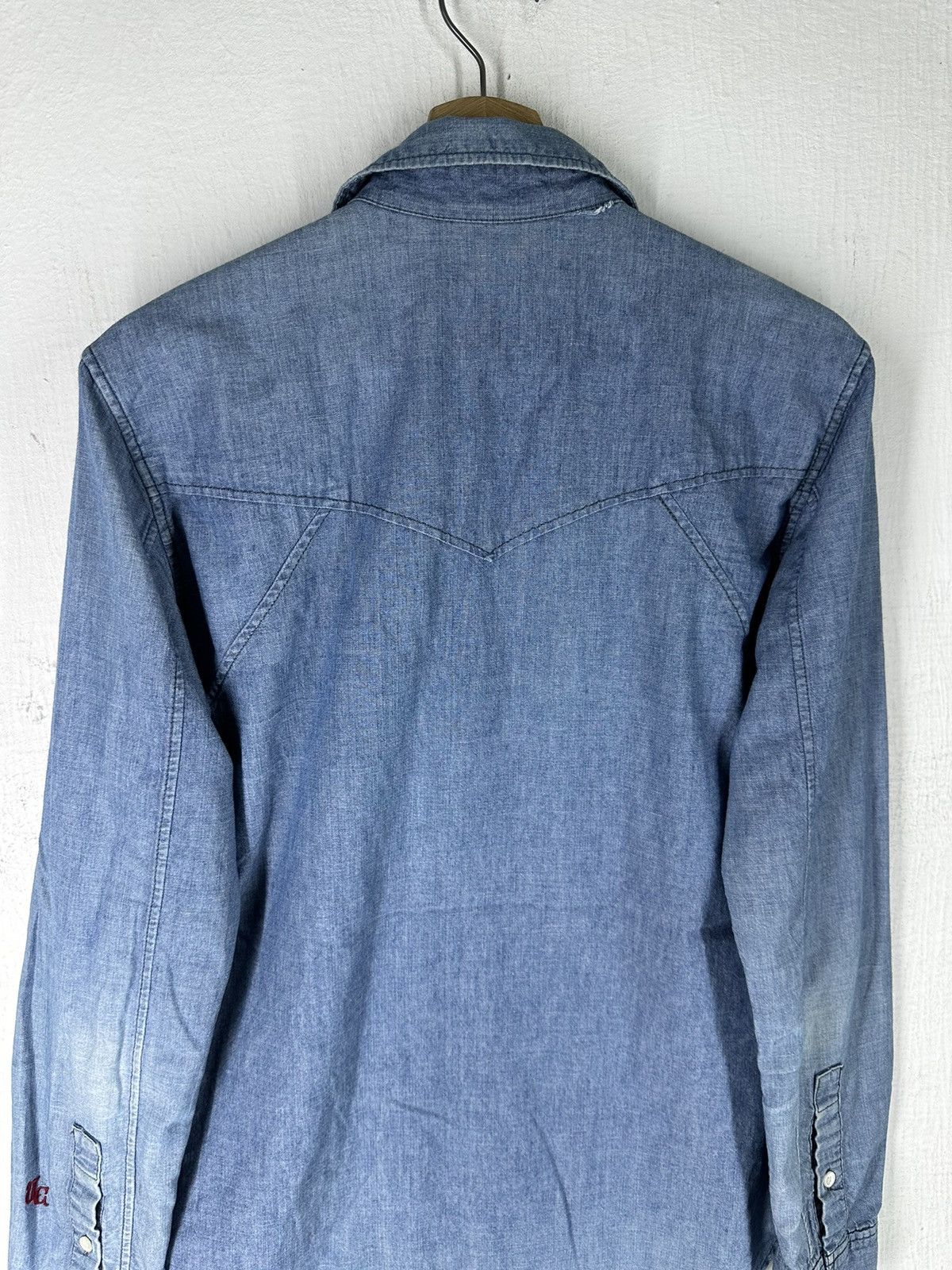 Undercover Vintage Undercoverism Denim Long Sleeve Collar Tee Size US S / EU 44-46 / 1 - 11 Thumbnail
