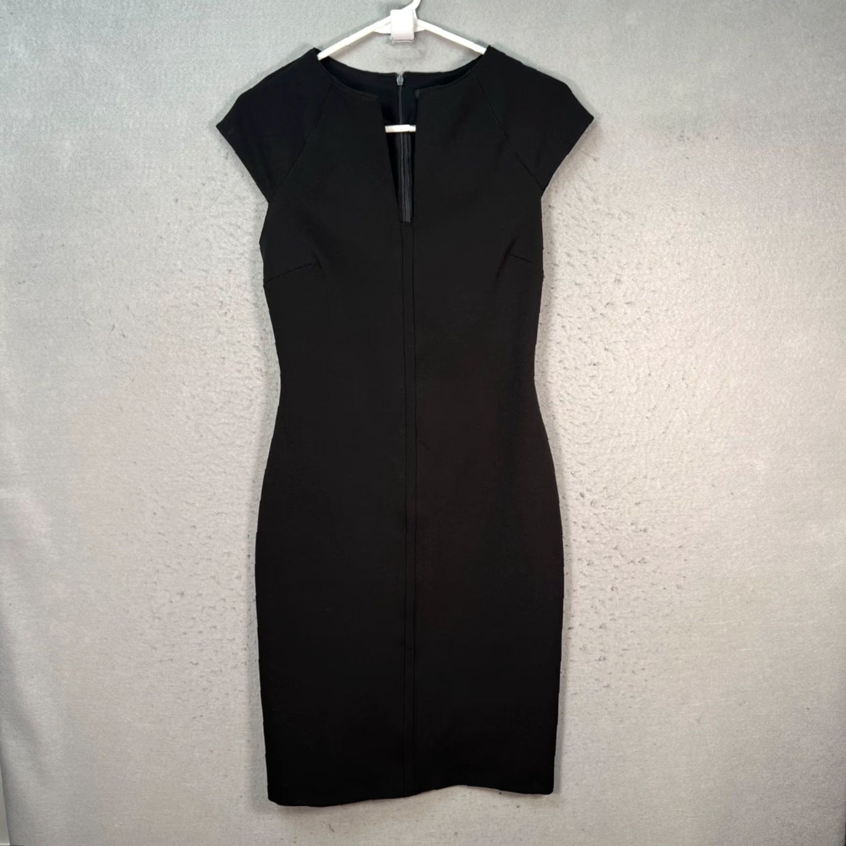 Zara Zara Woman Small Black Cap Sleeve Sheath Dress Shirt Dress Ladies Dress Party Cocktail Knee Length 90s? Size S / US 4 / IT 40 - 2 Thumbnail
