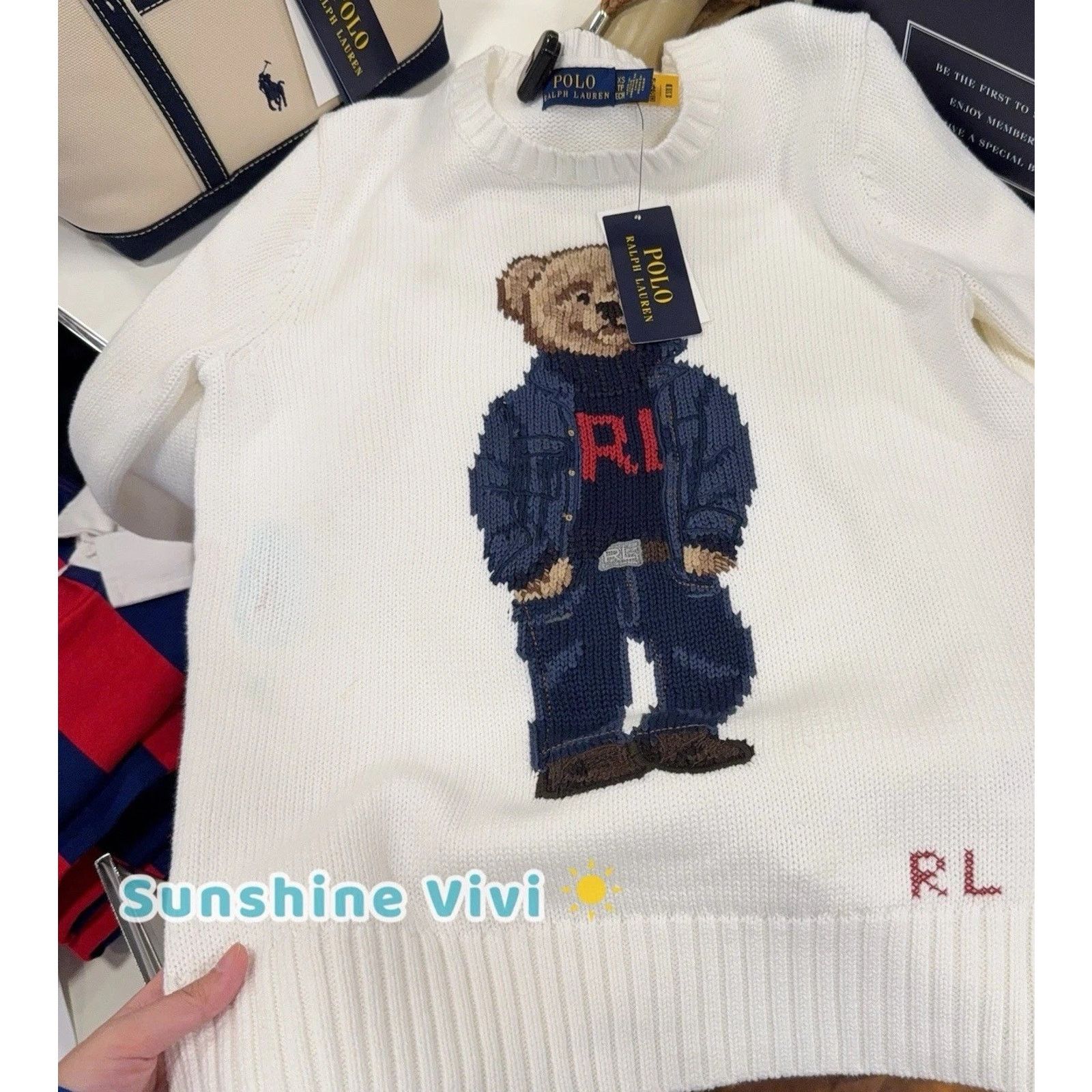 Ralph Lauren Purple Label NWT Ralph Lauren Women Bear Suit Crewneck Sweatshirt Cream Size US XS / EU 42 / 0 - 7 Thumbnail