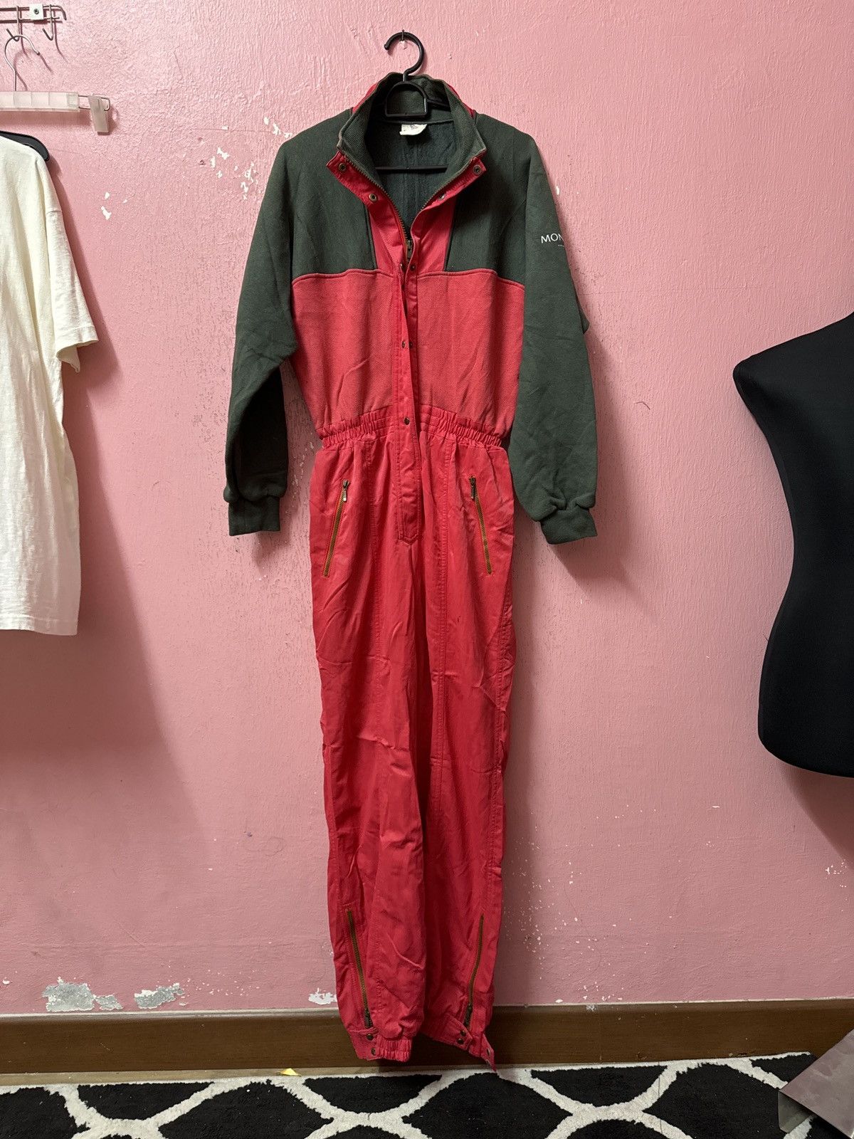 image of Vintage Moncler Jumpsuits in Red, Men's (Size 30)