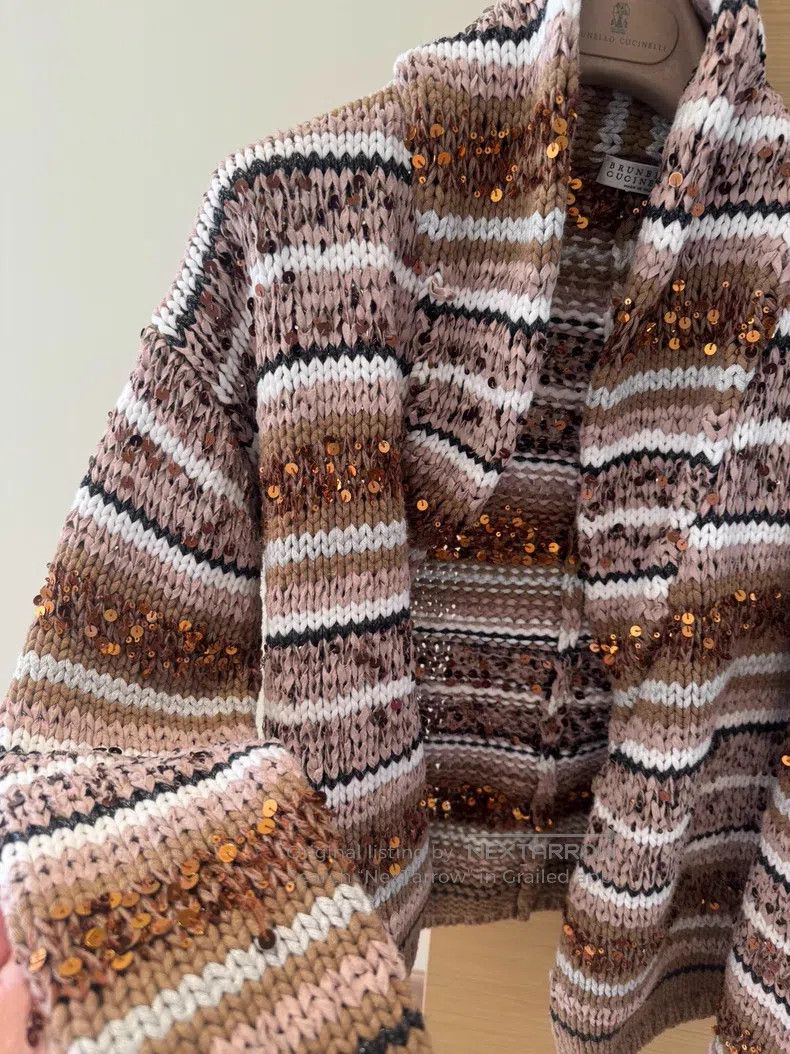 Brunello Cucinelli Brunello Cucinelli Glitter Cardigan Jacket Size XS / US 0-2 / IT 36-38 - 2 Thumbnail