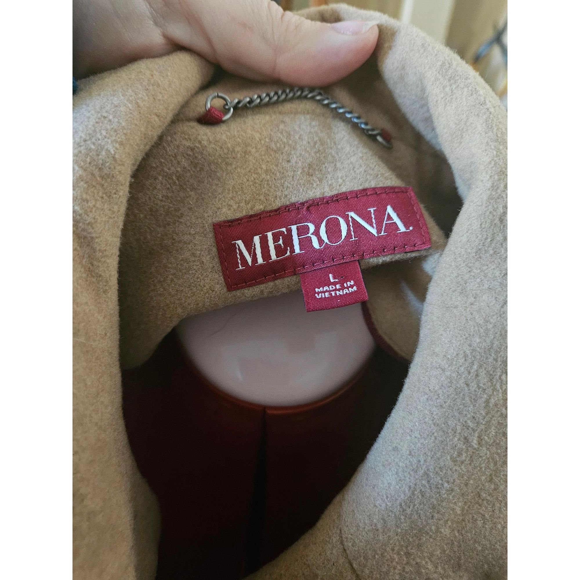 Merona Merona Womens Double-Breasted Camel Peacoat Size L Wool Blen Size L / US 10 / IT 46 - 3 Thumbnail