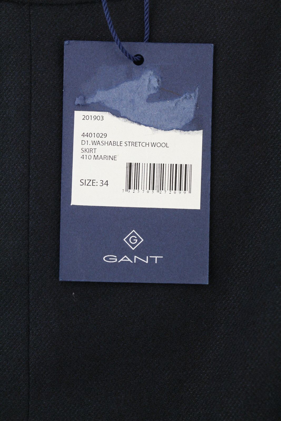 Gant WASHABLE STRETCH WOOL EU34 Dark Blue Pleat Skirt 85354 Size 26" / US 2 / IT 38 - 10 Thumbnail