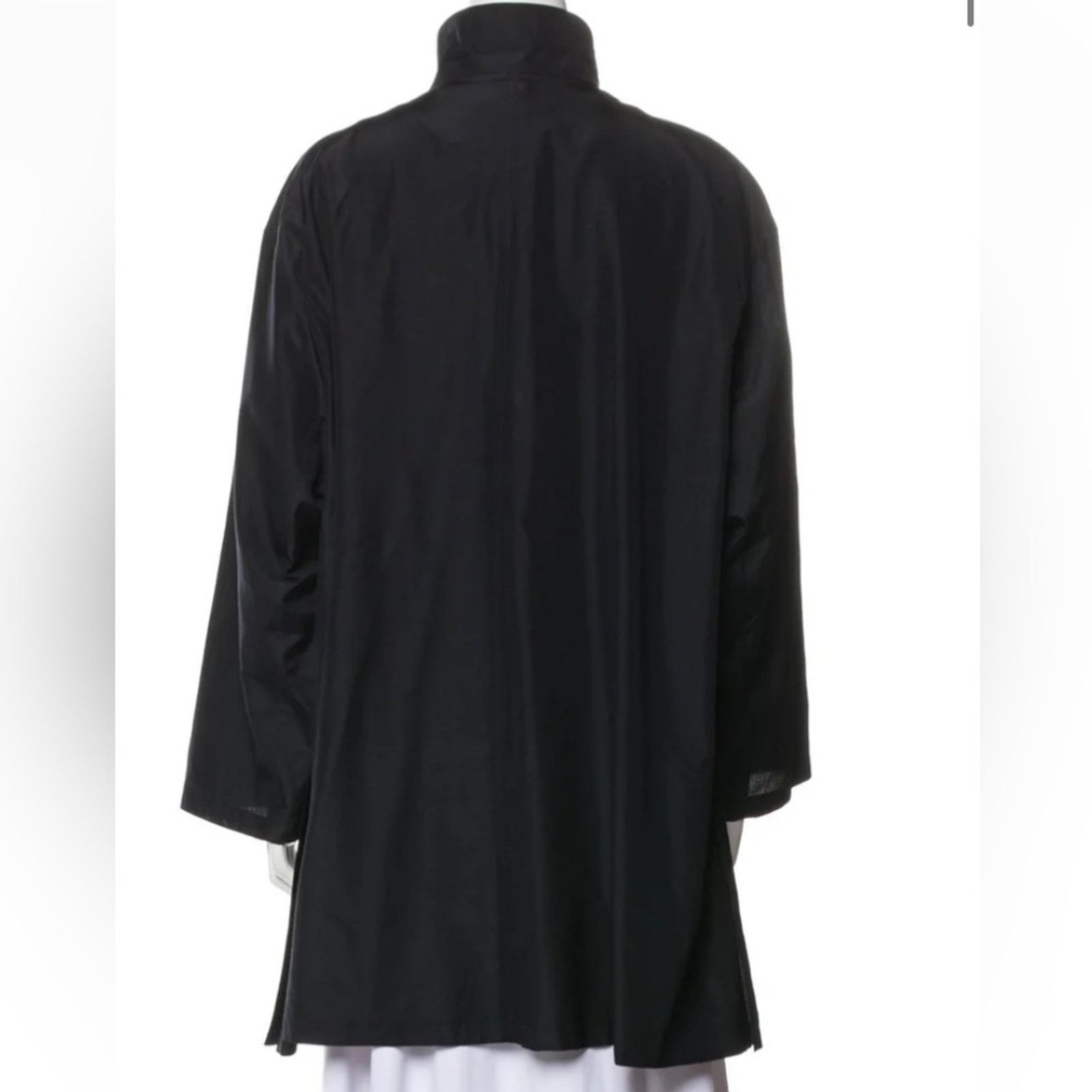 Akris AKRIS $5k O’Neill Silk Swing Coat Trench Black (No Liner) 2 Size XS / US 0-2 / IT 36-38 - 4 Thumbnail