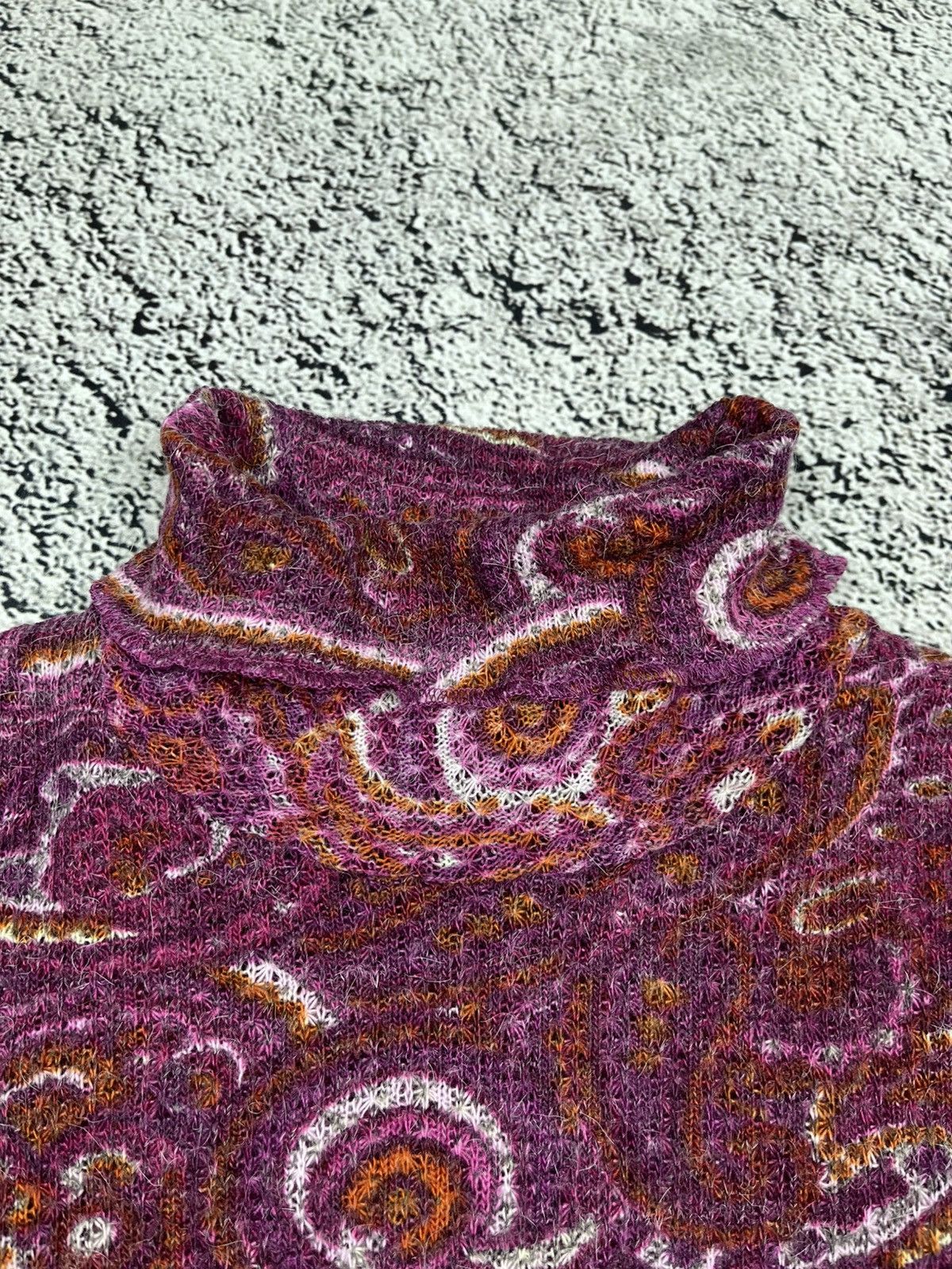 Japanese Brand Vintage Knit Abstract Cropped Turtleneck Top size M Size M / US 6-8 / IT 42-44 - 6 Thumbnail