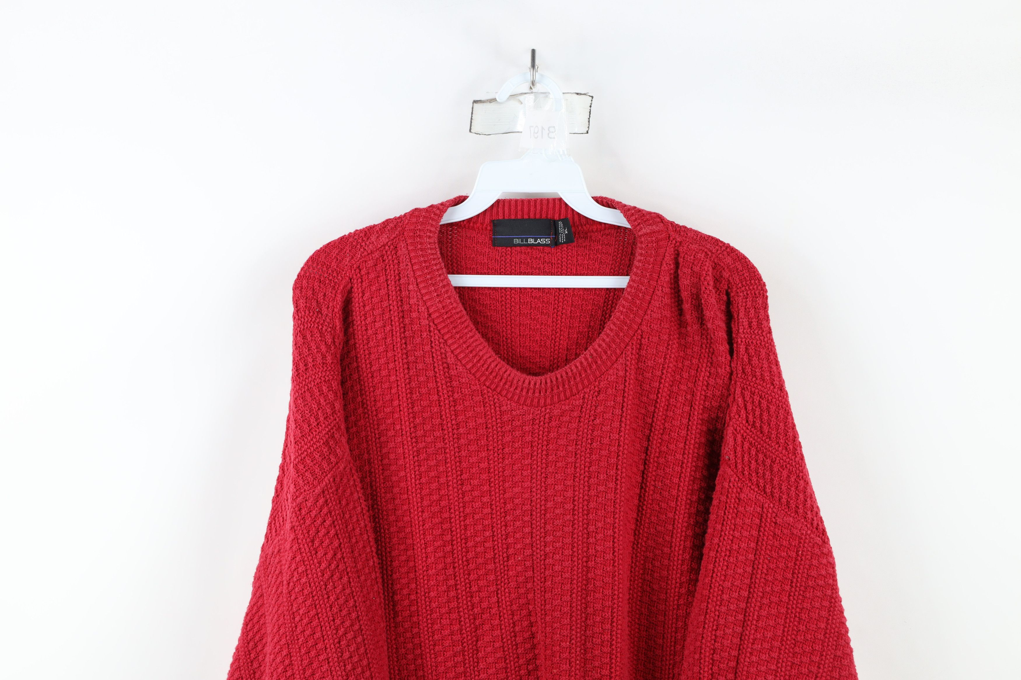 Vintage Vintage 90s Streetwear Cotton Knit Crewneck Sweater USA Size US XL / EU 56 / 4 - 2 Thumbnail