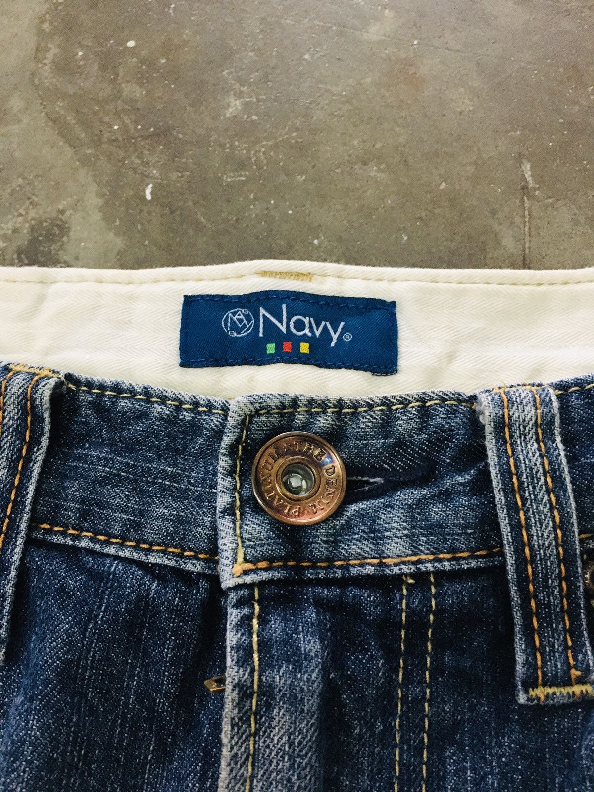Japanese Brand Navy Distressed Jeans (15) Size US 31 - 11 Thumbnail