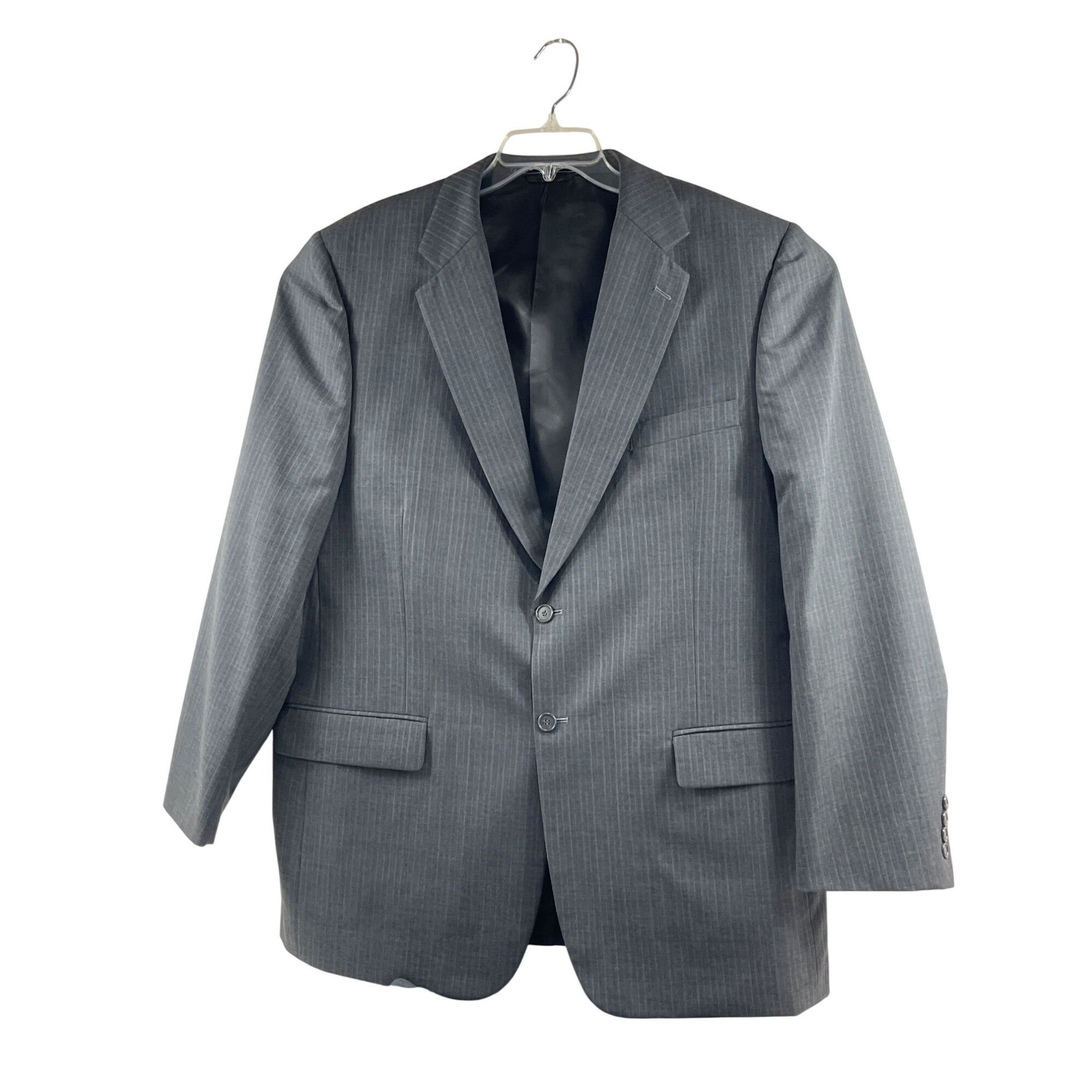 Other Mens Gray Pinstripe Two-Piece Suit 100% Wool Classic Fit Jac Size 44R - 2 Thumbnail