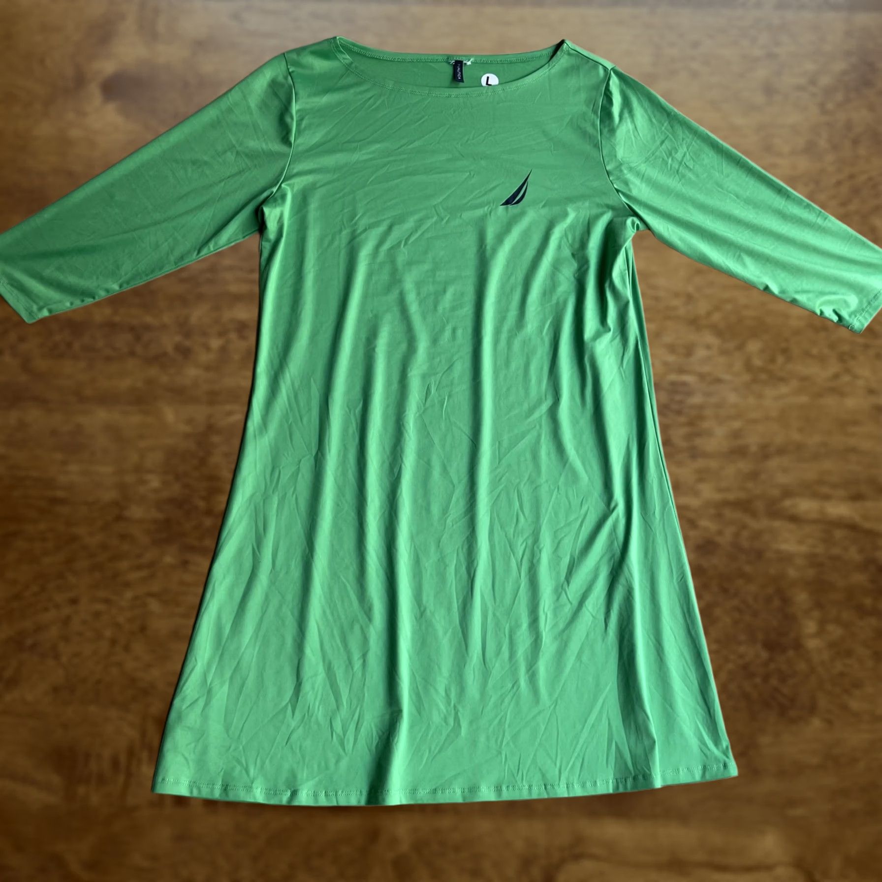 Nautica Nautica Dress Womens L Green 3/4 Sleeve T-Shirt Shift Nautical Logo Casual Dress Size L / US 10 / IT 46 - 1 Thumbnail