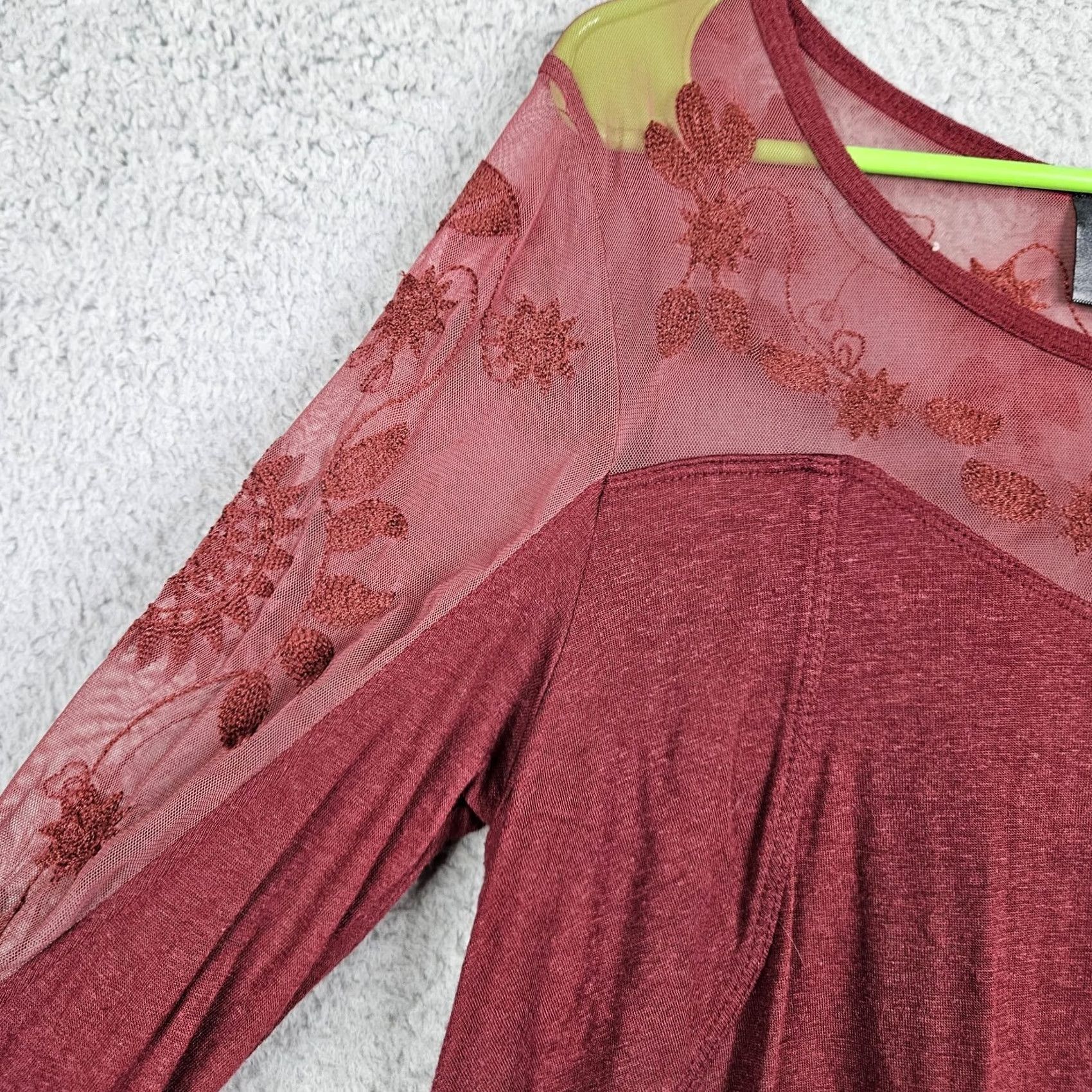 Free People VINTAGE? No. (Skip) New Romantic Free People Women’s Maroon Long Sleeve Top XS Size XS / US 0-2 / IT 36-38 - 7 Thumbnail