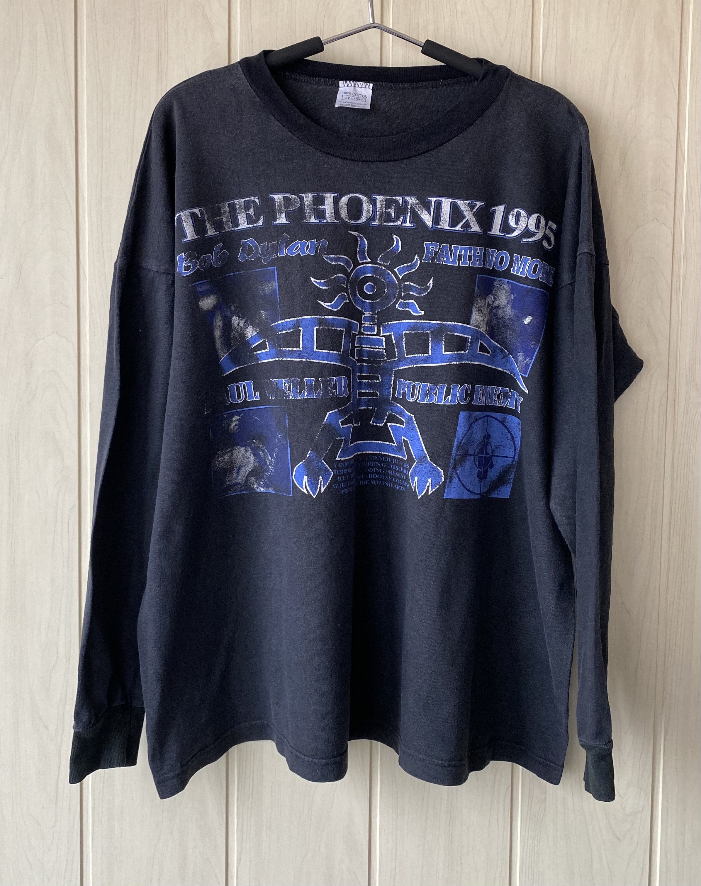 image of Band Tees x Rock T Shirt Vintage The Phoenix Festival 1995 Long Sleeve Tee in Black, Men's (Size XL