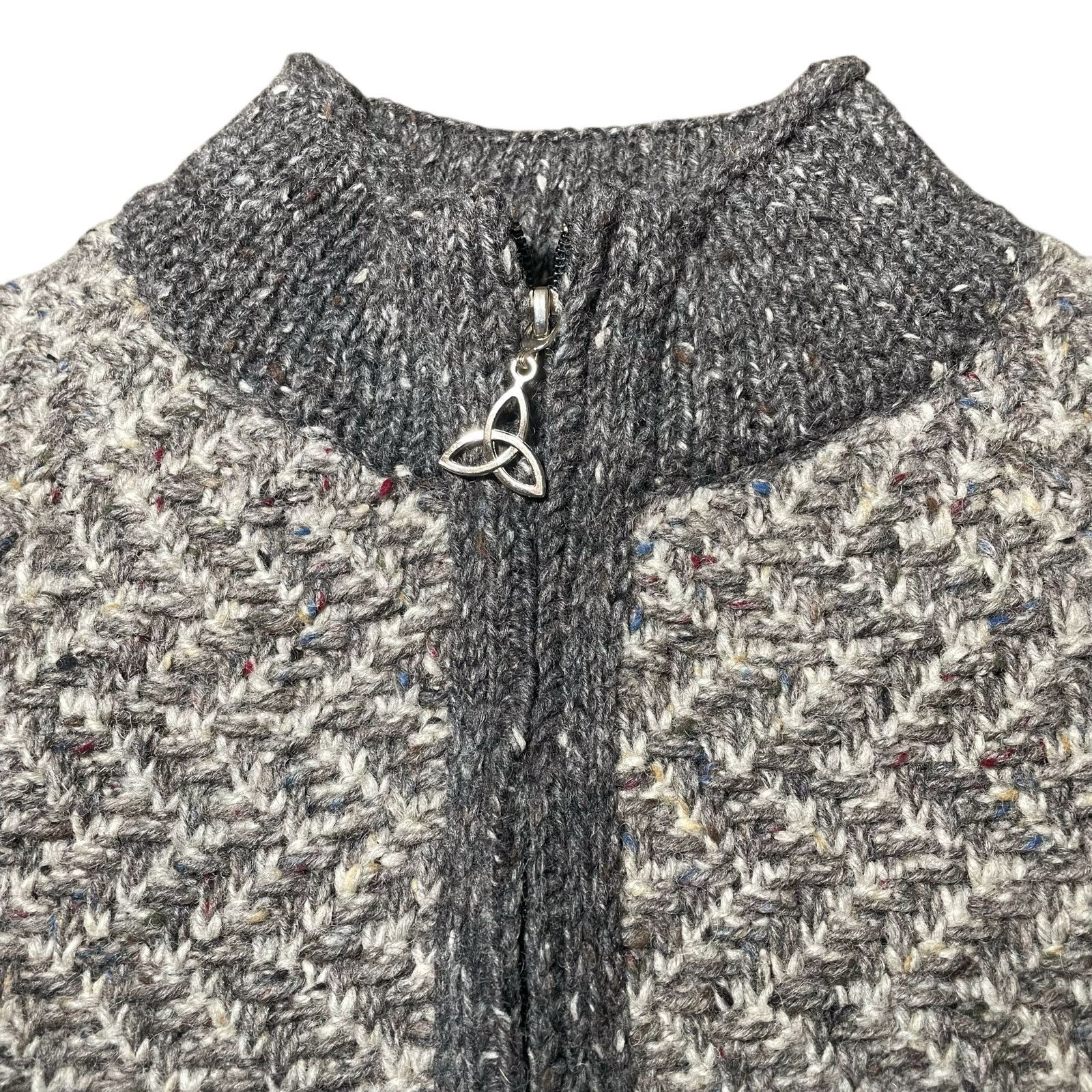 Aran Crafts Aran Crafts 100% Wool Knit Zip Cardigan Sweater Gray Small Size S / US 4 / IT 40 - 2 Thumbnail