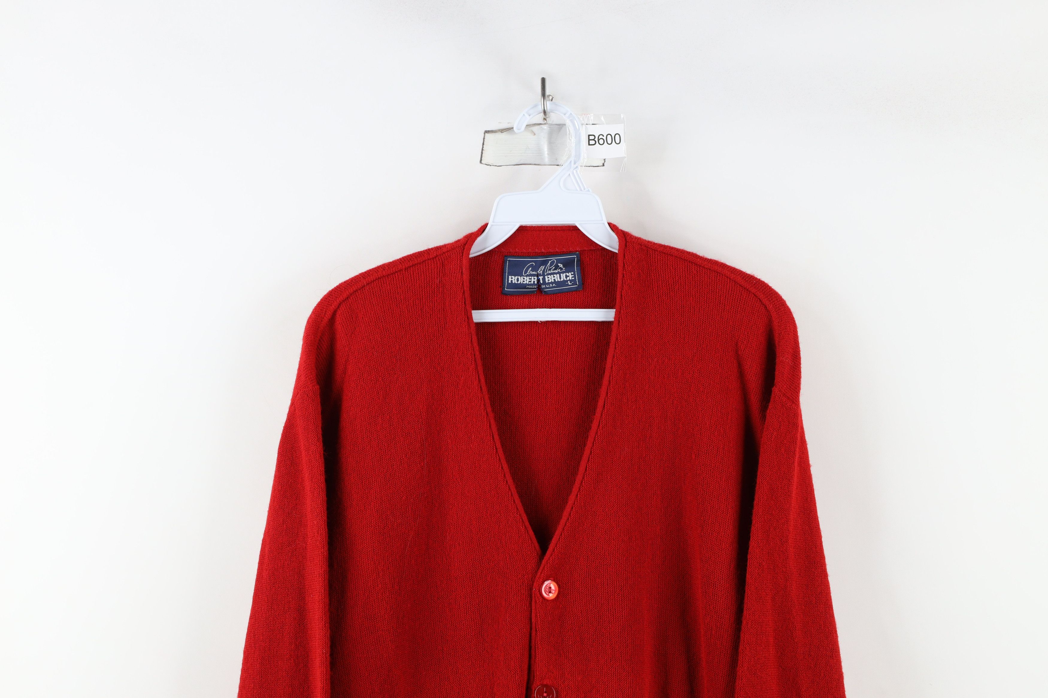 Vintage Vintage 70s Streetwear Faded Blank Knit Cardigan Sweater USA Size US L / EU 52-54 / 3 - 2 Thumbnail