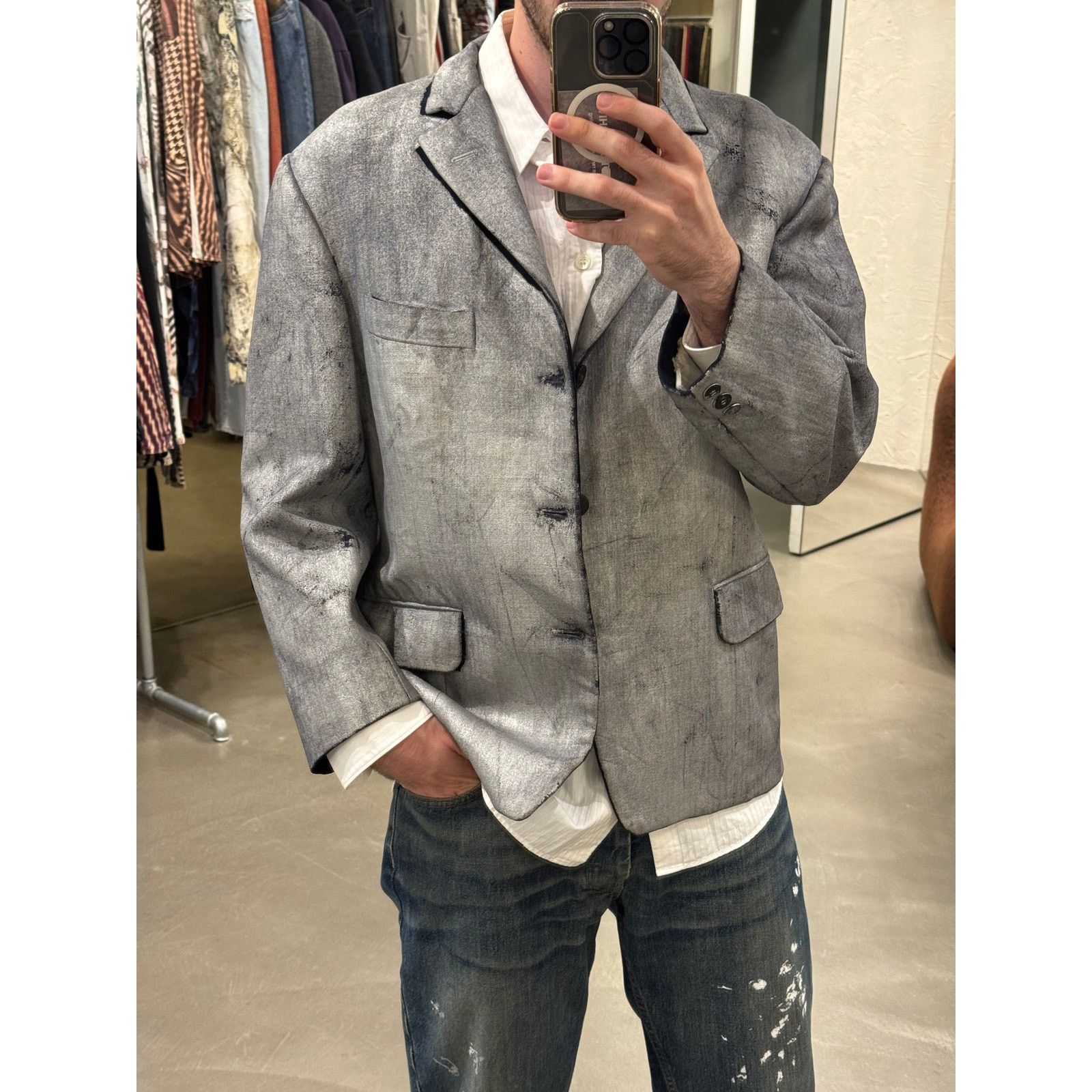 Maison Margiela 1999 Martin Maison Margiela artisanal painted blazer Size 48R - 2 Thumbnail