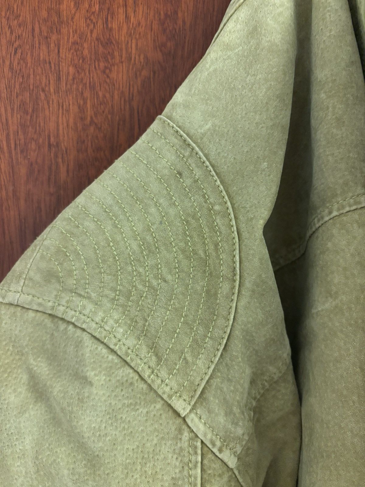 Vintage Green leather cafe jacket Size US L / EU 52-54 / 3 - 9 Thumbnail