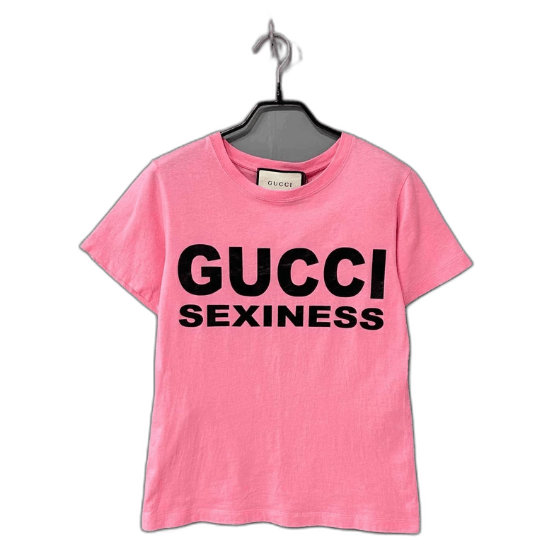 Gucci GUCCI Pink Short Sleeve Logo TShirt-2505 Size XXS / US 00 / IT 34 - 1 Thumbnail
