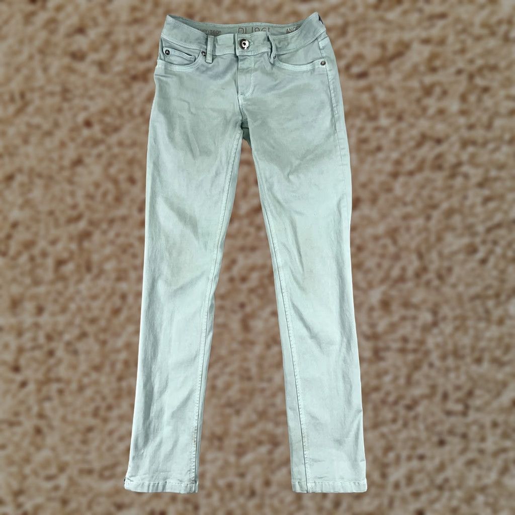 DL1961 DL1961 Jeans Womens 25 Green Denim Regular Skinny 5-Pocket Logo Zipper Button Distressed City Vintage? Size 42" / US 20 - 1 Thumbnail