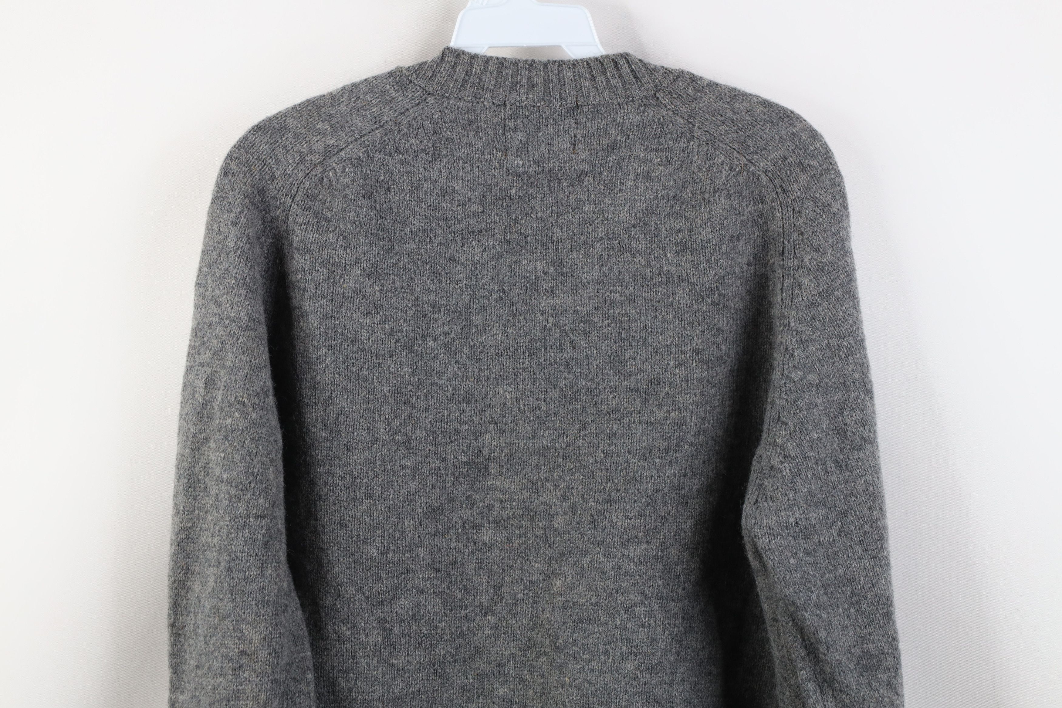 Vintage Vintage 70s Streetwear Wool Knit V-Neck Sweater Gray Size US XL / EU 56 / 4 - 11 Thumbnail