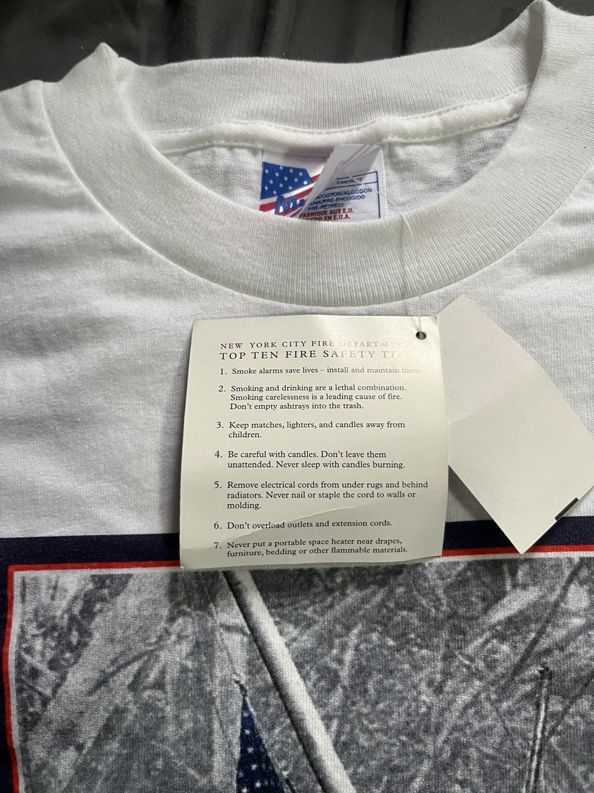 Other Vintage FDNY Shirt Tee Mens XL White 9/11 Firefighters Flag Size US XL / EU 56 / 4 - 4 Thumbnail