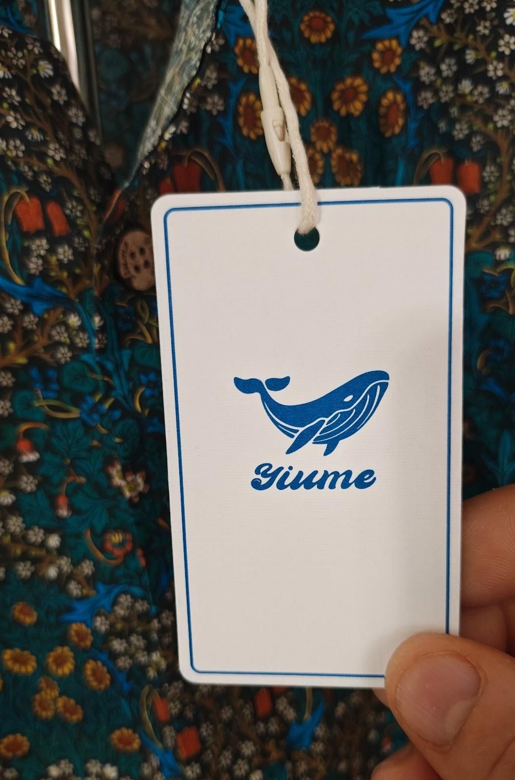 YUME YUME 1960s Yiume Men's Blue Floral Hawaiian Short Sleeve Shirt Size 48R - 6 Thumbnail