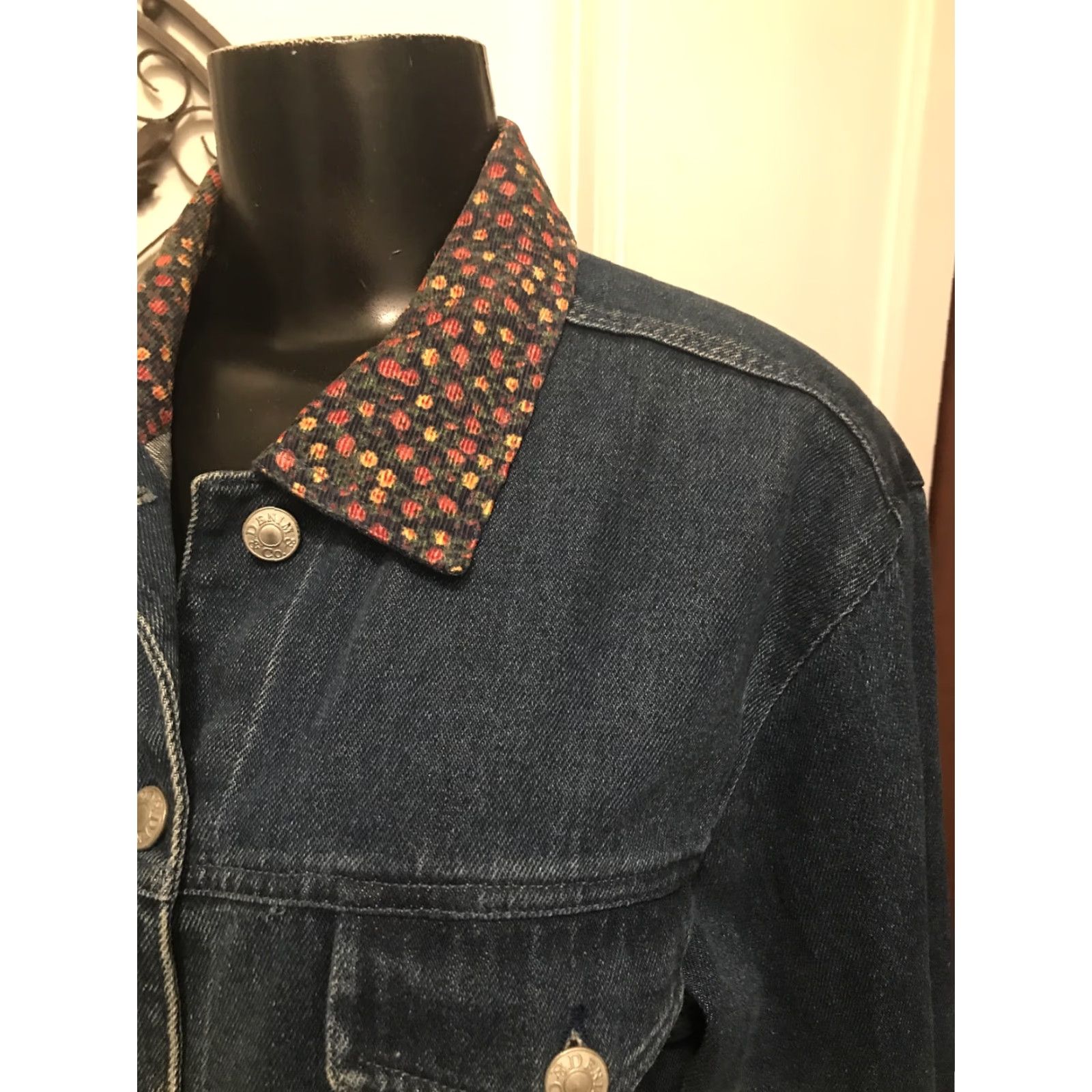 Denim & Co. Denim Patchwork Jacket 100% Cotton M Denim & Co Size M / US 6-8 / IT 42-44 - 6 Thumbnail