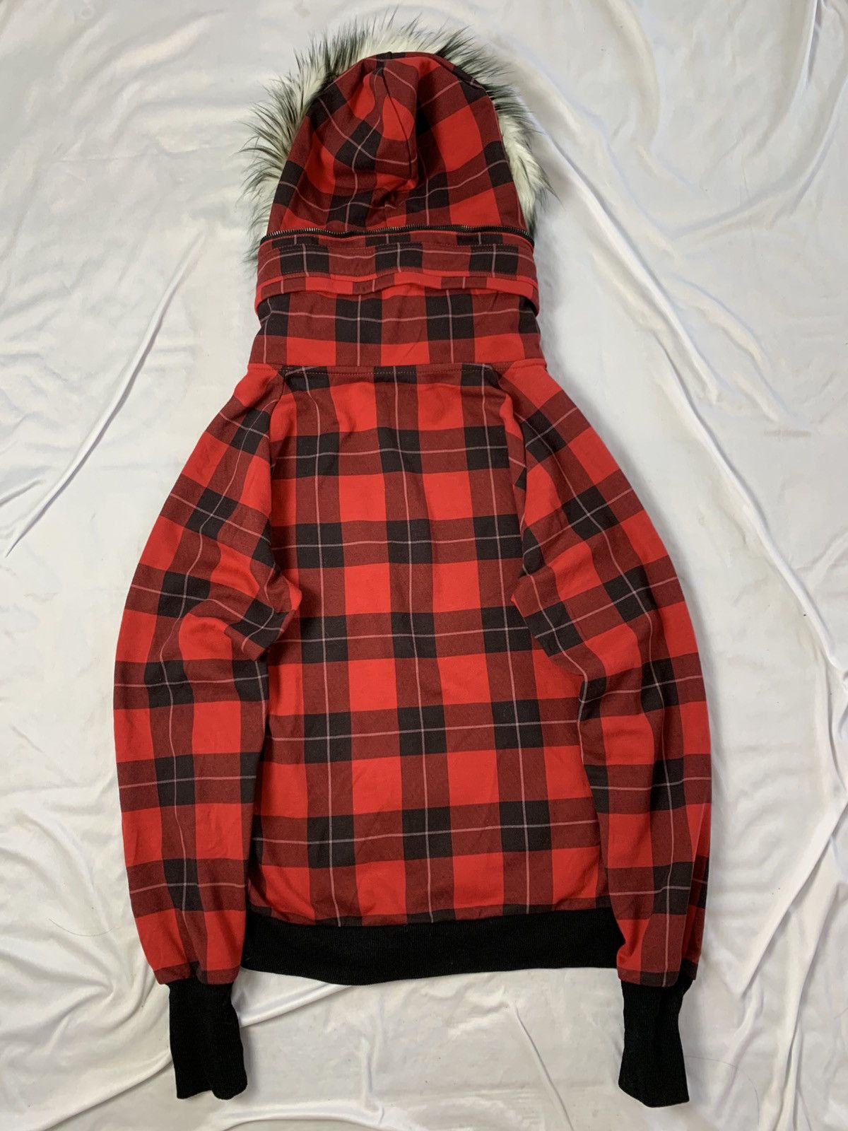 GOSTAR DE FUGA Fur hoodie tartan jungle strom punk grunge Size US L / EU 52-54 / 3 - 3 Thumbnail