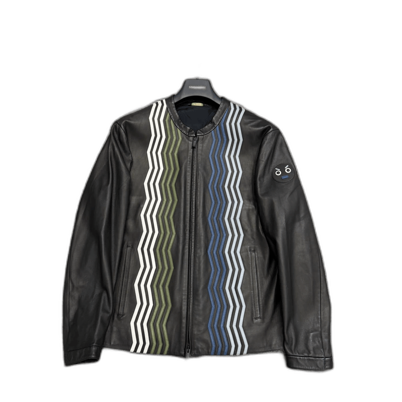 Fendi wave stripe leather jacket