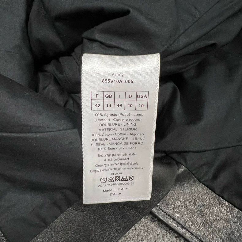 Dior Dior Black Leather Coat with Belt-2506 Size L / US 10 / IT 46 - 6 Thumbnail