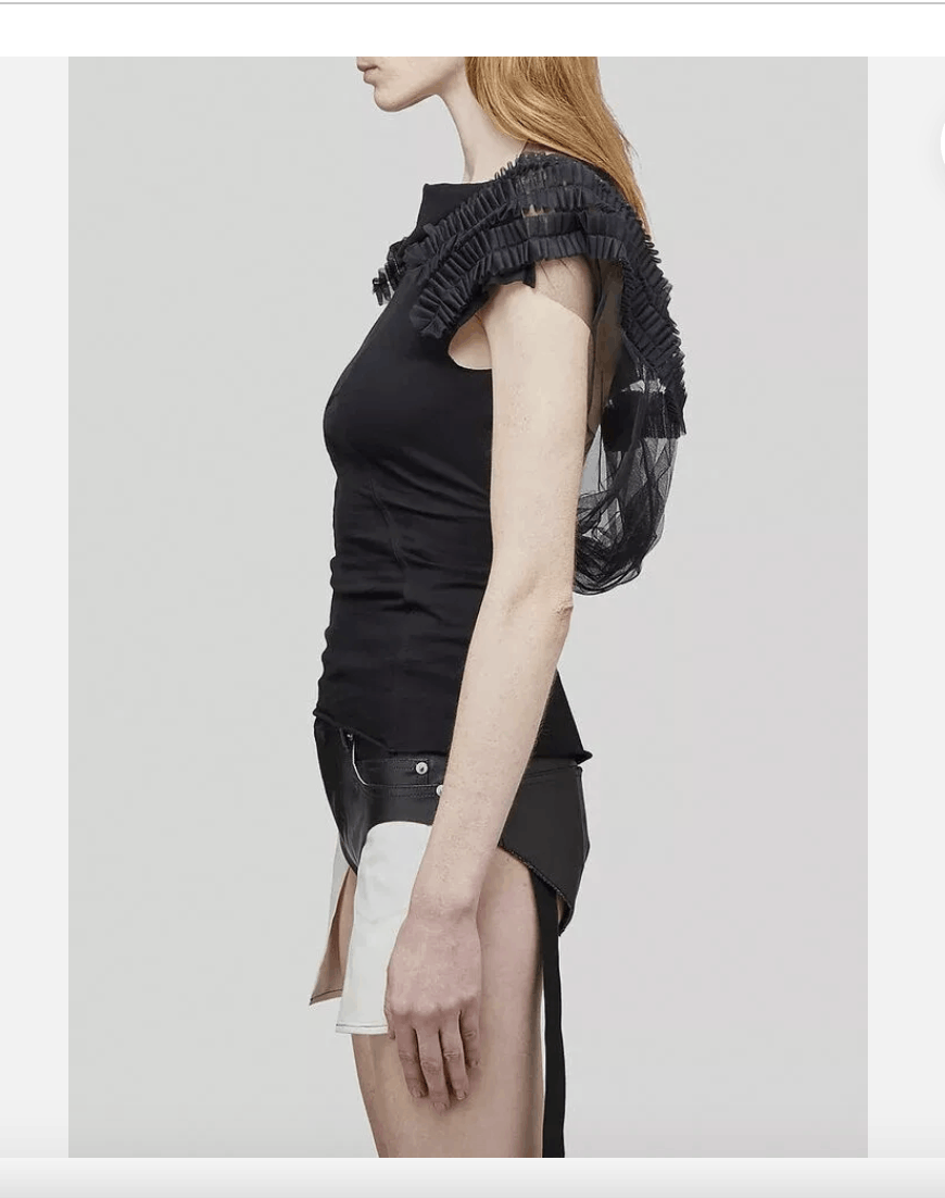 Rick Owens Rick Owens Boat-Neck Sheer Ruffle Top Size S / US 4 / IT 40 - 3 Thumbnail
