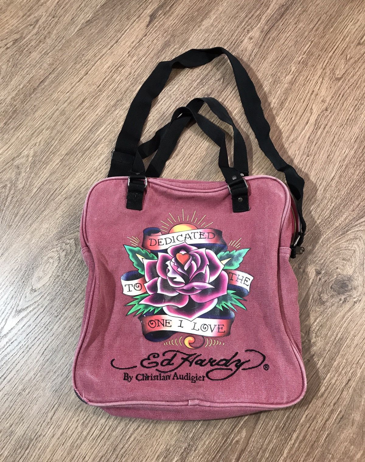 Ed Hardy Unisex Ed Hardy cotton Shoulder bag big printed Size ONE SIZE - 1 Thumbnail