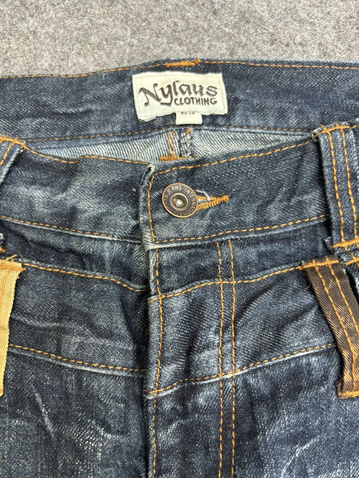 Japanese Brand 💥Double Waist💥Insane Japan Style Nylaus Distressd Denim F514 Size US 32 / EU 48 - 3 Thumbnail