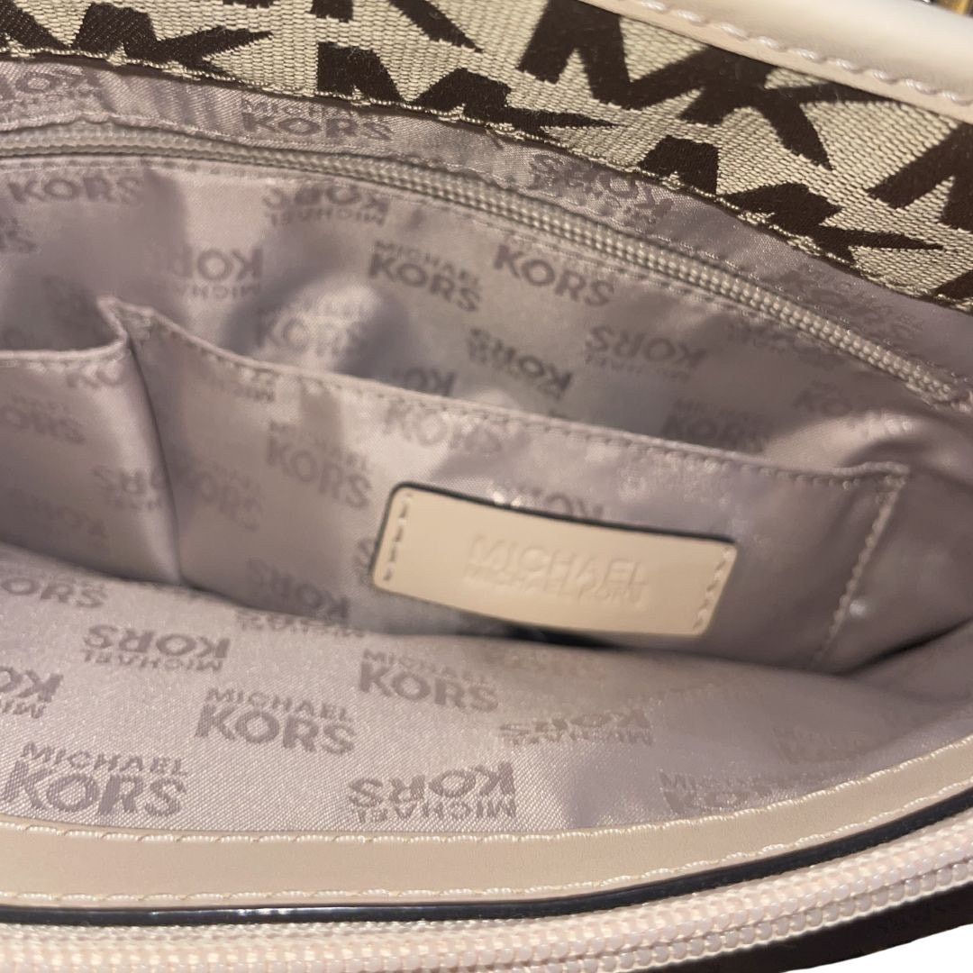 Michael Kors Jet Set Medium Logo Pocket Tote Bag Brown & Tan Handbag Size ONE SIZE - 5 Thumbnail