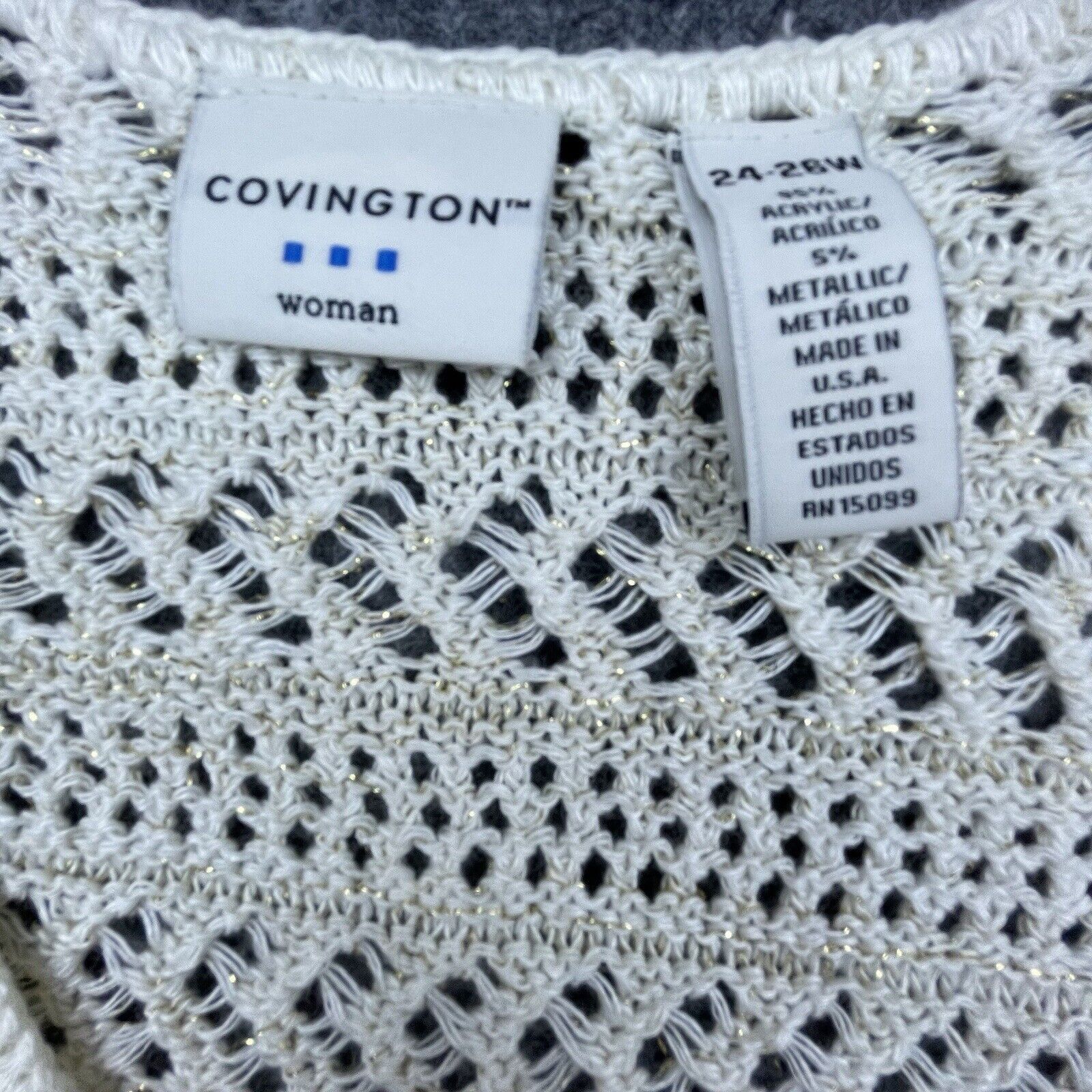 Covington Covington Woman Cardigan XL Open Knit Sweater Gold Metallic Size L / US 10 / IT 46 - 4 Thumbnail