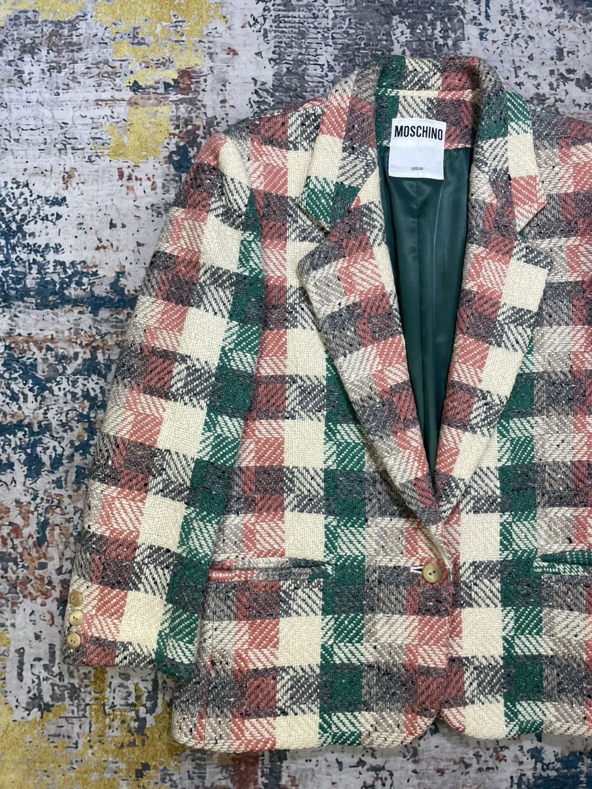 Moschino Moschino Multi Color Plaid Tweed Blazer Size M / US 6-8 / IT 42-44 - 4 Thumbnail