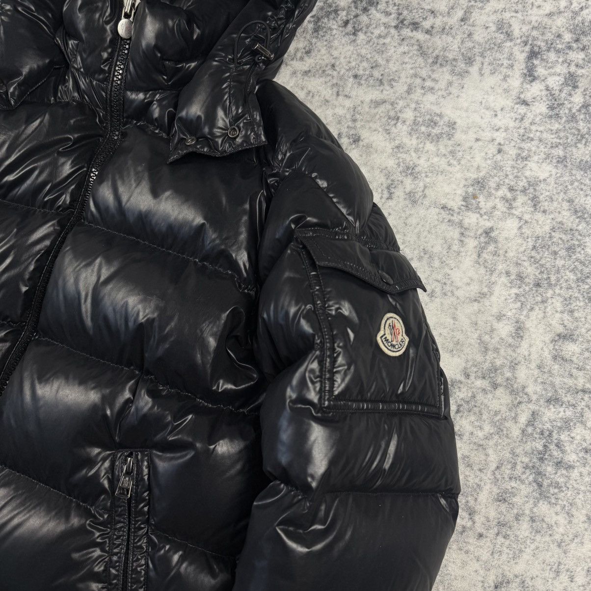 Moncler Moncler Maya Giubbotto Black Lacquer Nylon Down Pufer Jacket Size US L / EU 52-54 / 3 - 3 Thumbnail