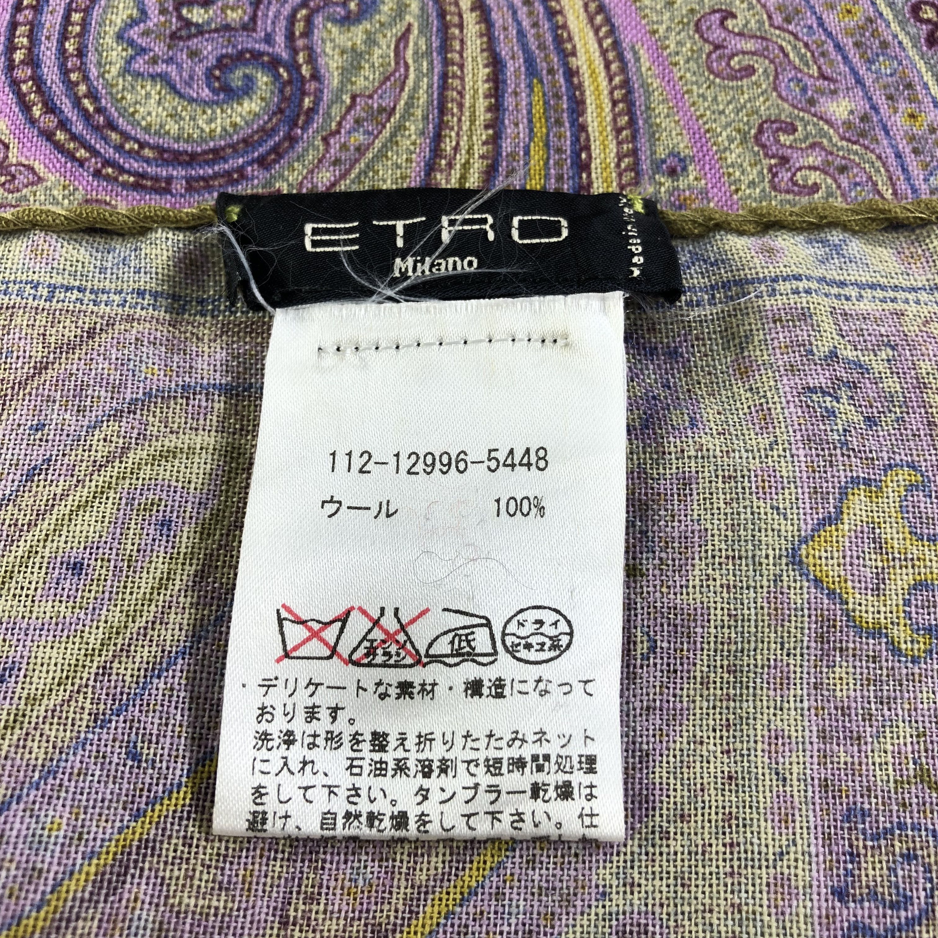 Etro Etro Paisley Wool/Silk Scarf Muffler Stole V2050 Size ONE SIZE - 5 Thumbnail