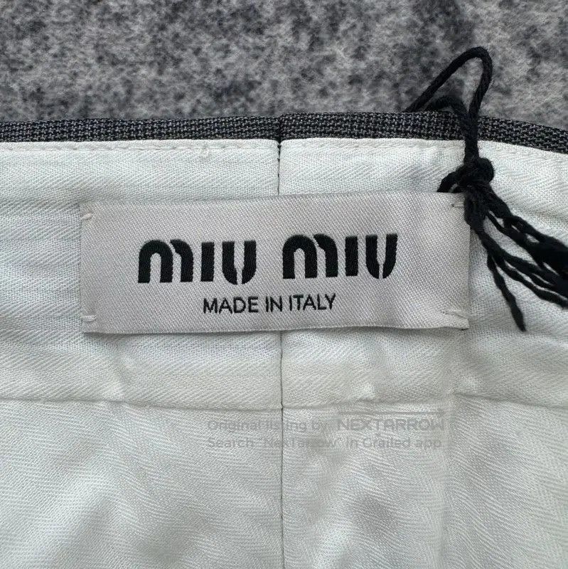 Miu Miu Miu Miu Gray Cotton Casual Pants for Women . Size 23" - 3 Thumbnail