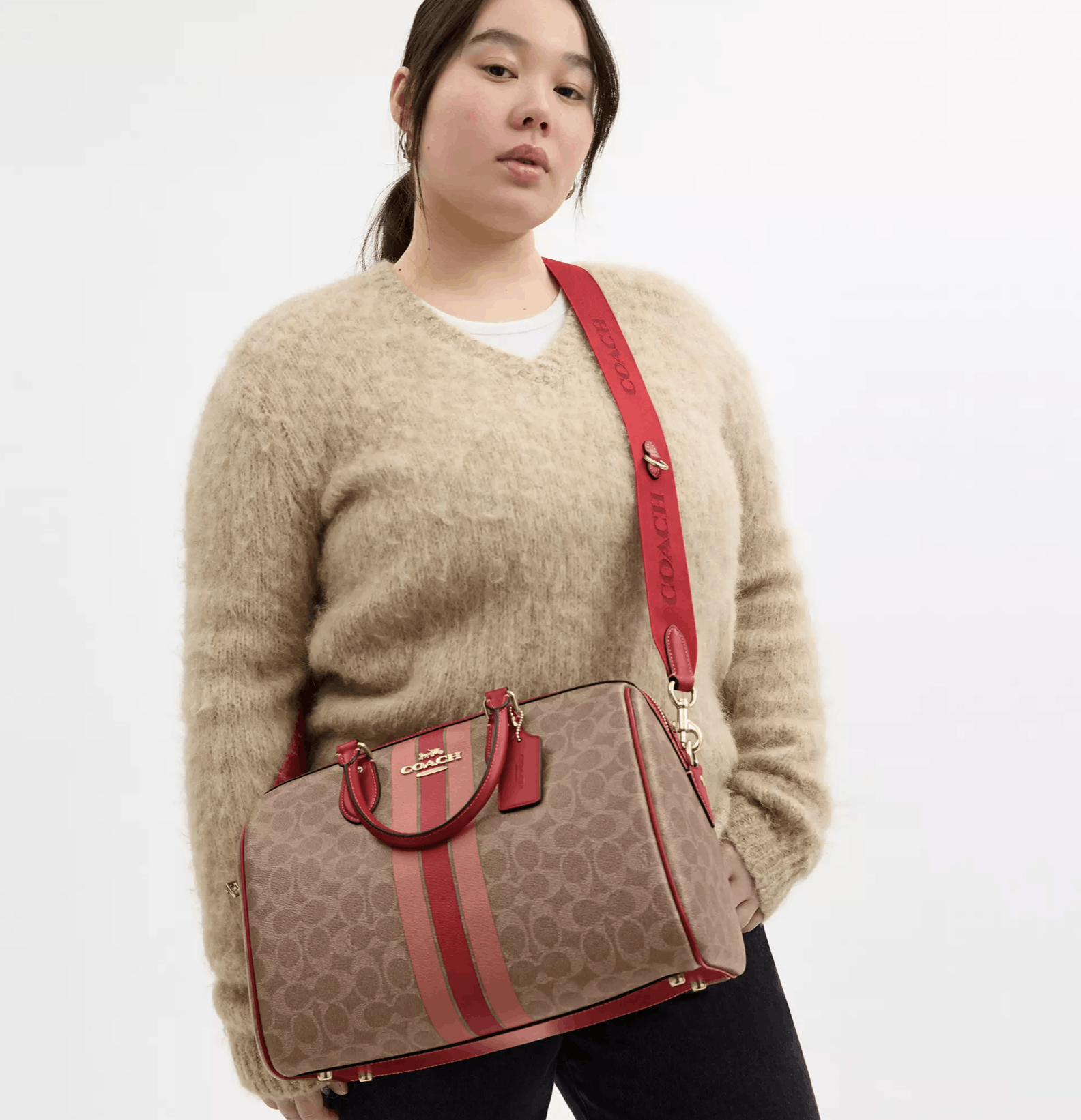Coach Rowan Large Satchel Bag In Signature Canvas CAL83 Size ONE SIZE - 5 Thumbnail