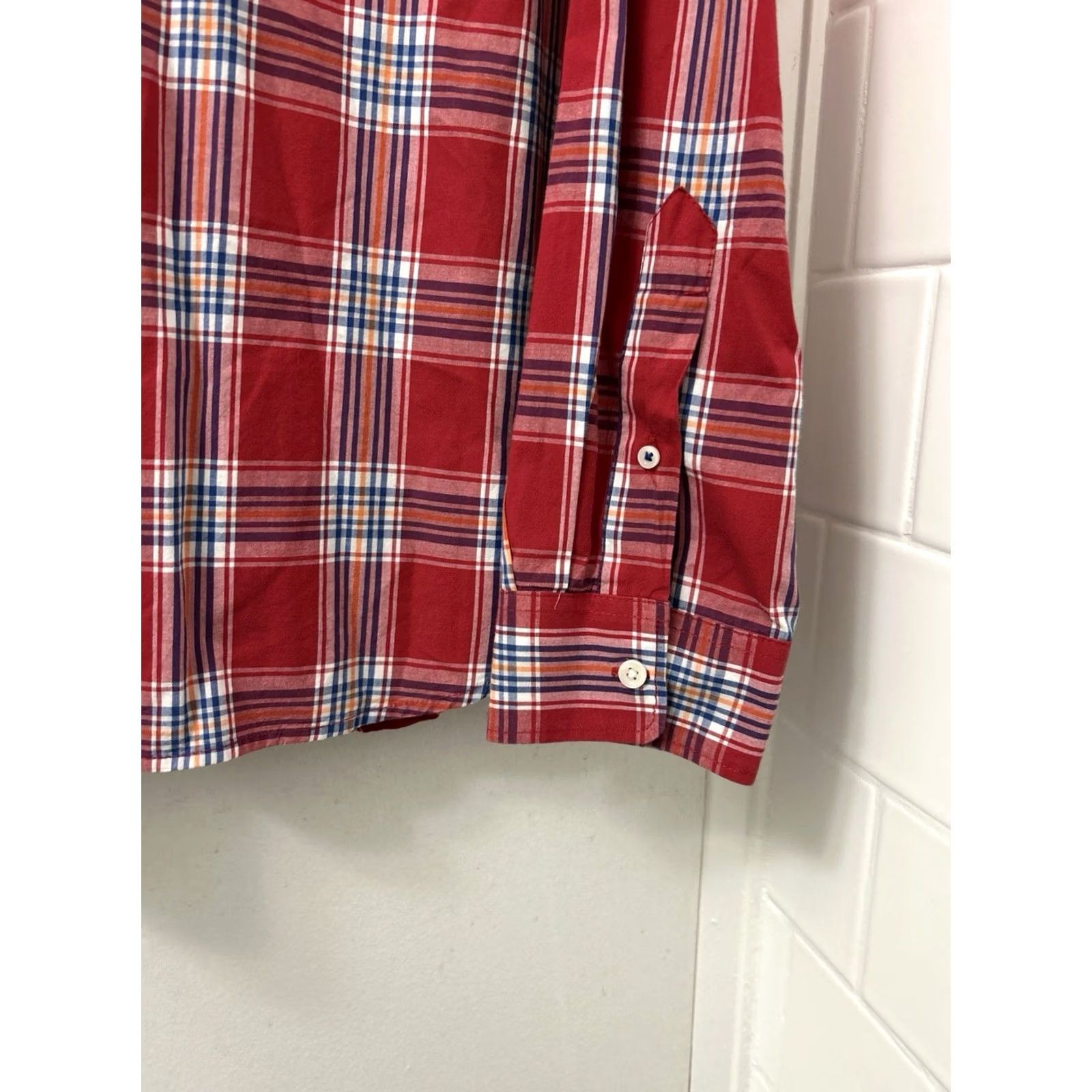 Old Navy Old Navy Shirt Mens XL Red Blue Plaid Button-Down Long Sleeve Pocket Oxford Casual Size US XL / EU 56 / 4 - 7 Thumbnail