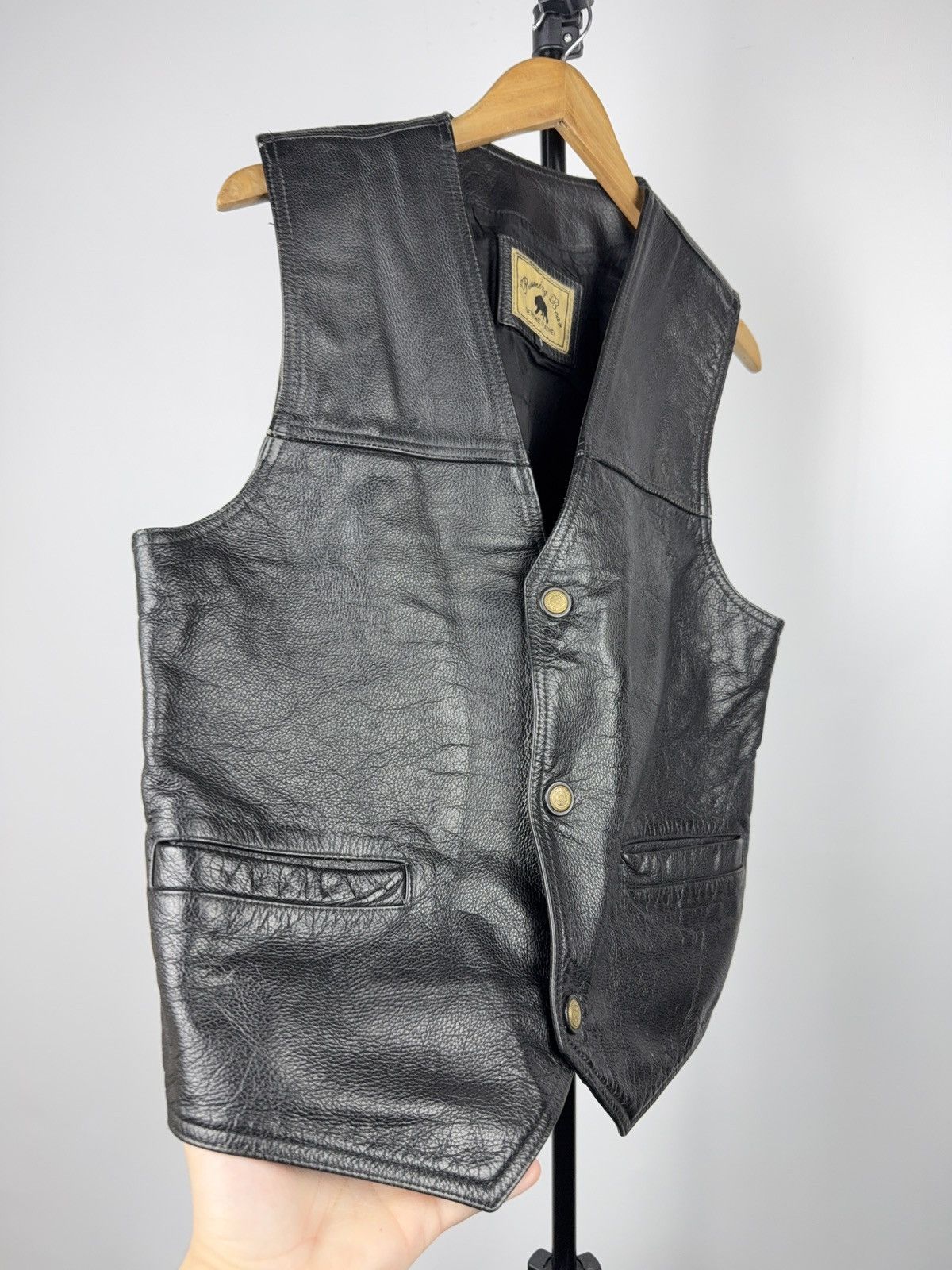 Leather Vintage 90s Retro Leather Moto Biker Rock Opium Vest Size S Size US S / EU 44-46 / 1 - 2 Thumbnail